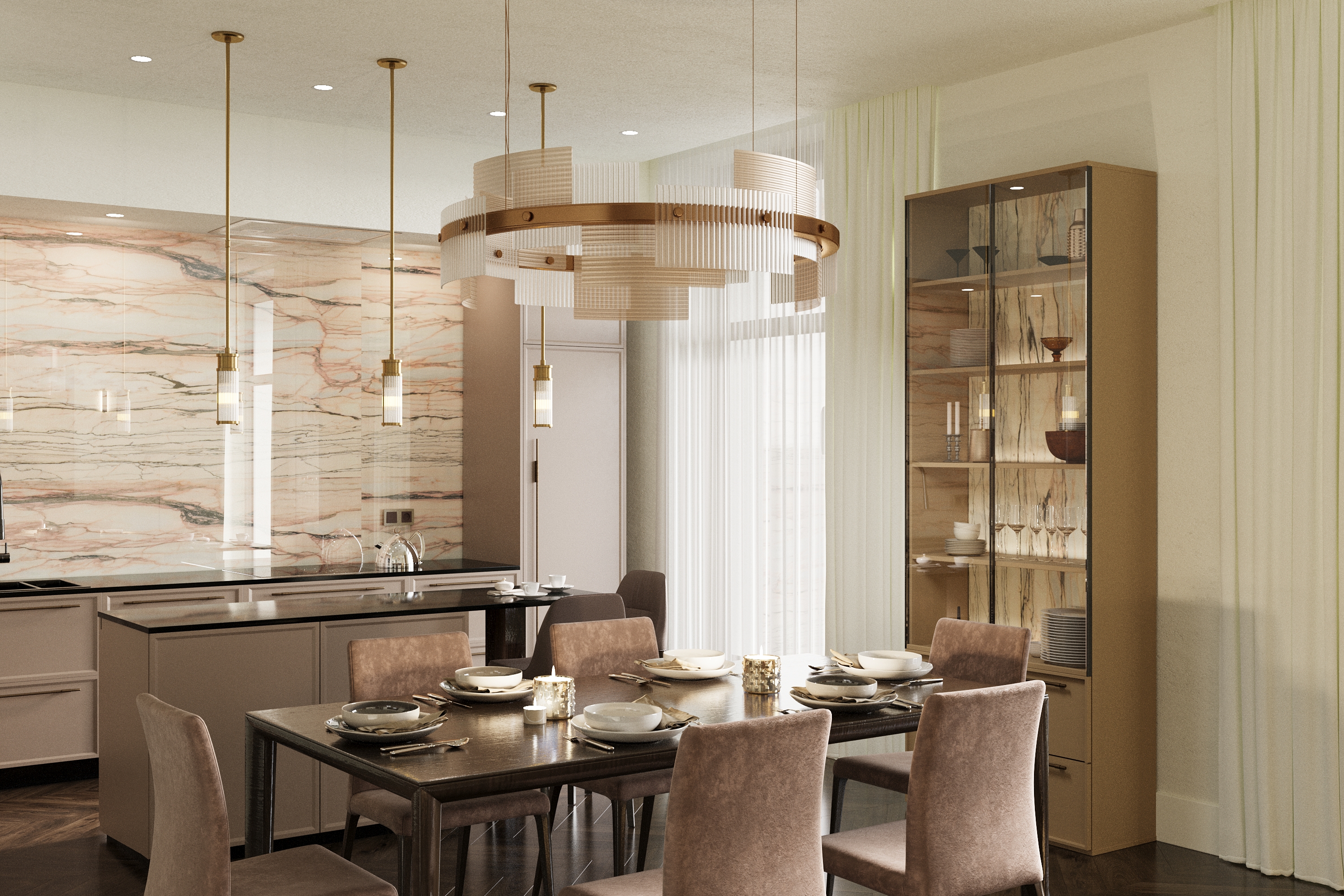 Kitchen and living room interior design — Изображение №3 — 3D на Dprofile