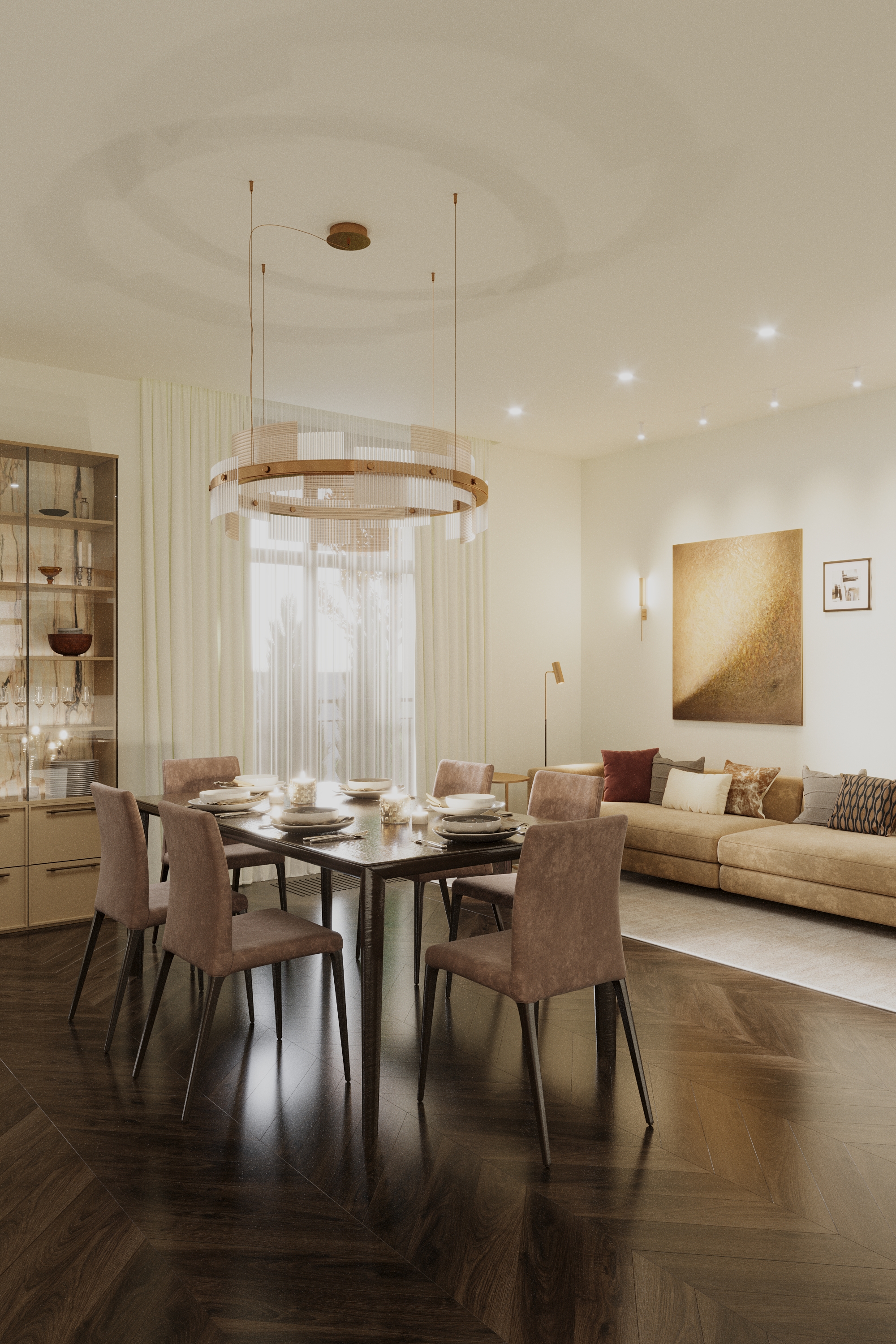 Kitchen and living room interior design — Изображение №1 — 3D на Dprofile