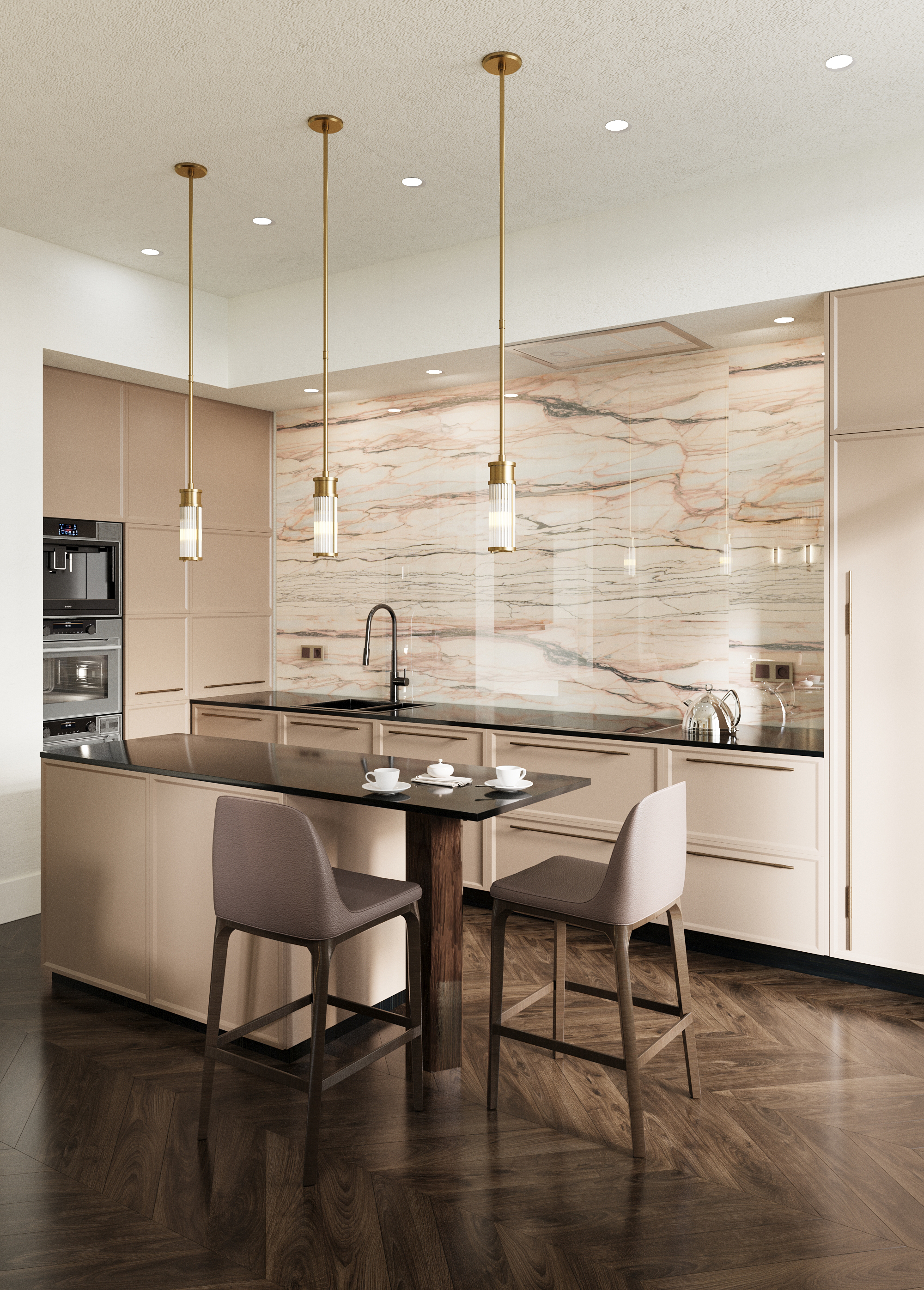 Kitchen and living room interior design — Изображение №4 — 3D на Dprofile