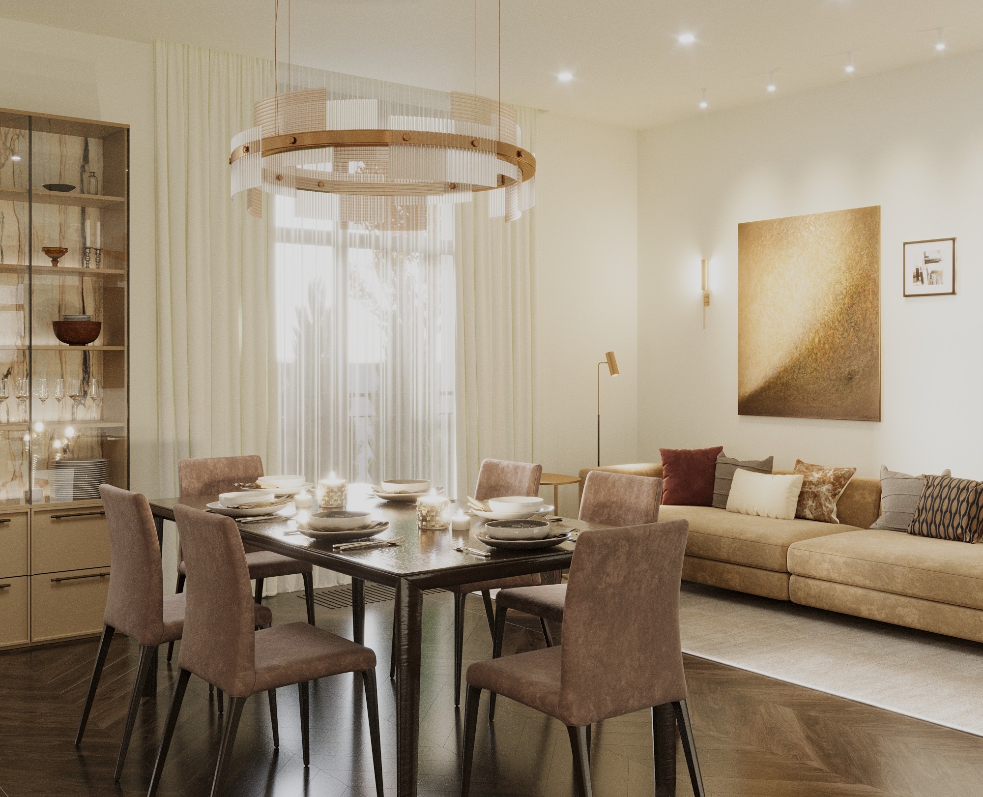 Kitchen and living room interior design — 3D на Dprofile