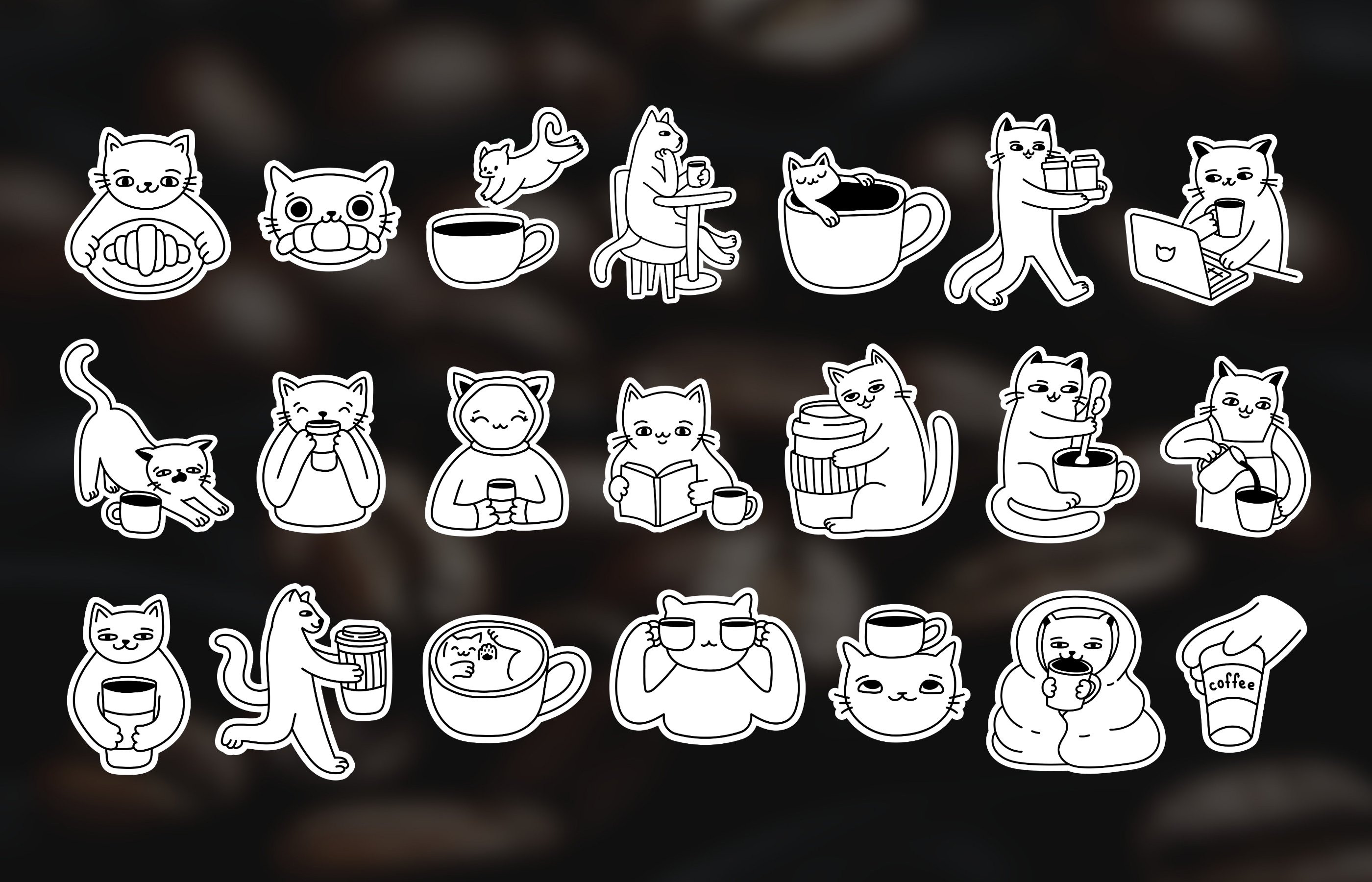 Кофейные котики — Изображение №6 — Брендинг, Иллюстрация на Dprofile