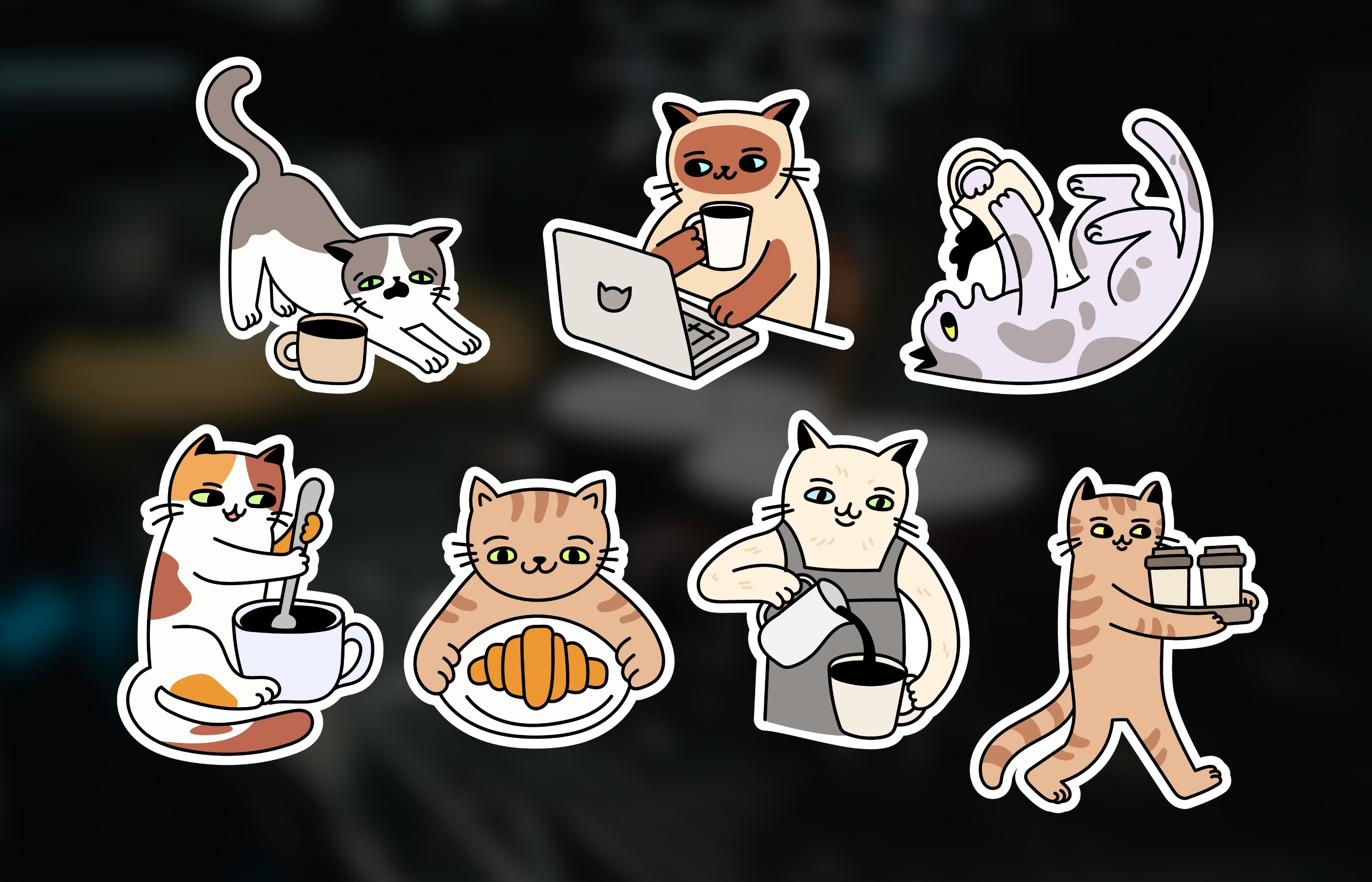 Кофейные котики — Изображение №3 — Брендинг, Иллюстрация на Dprofile