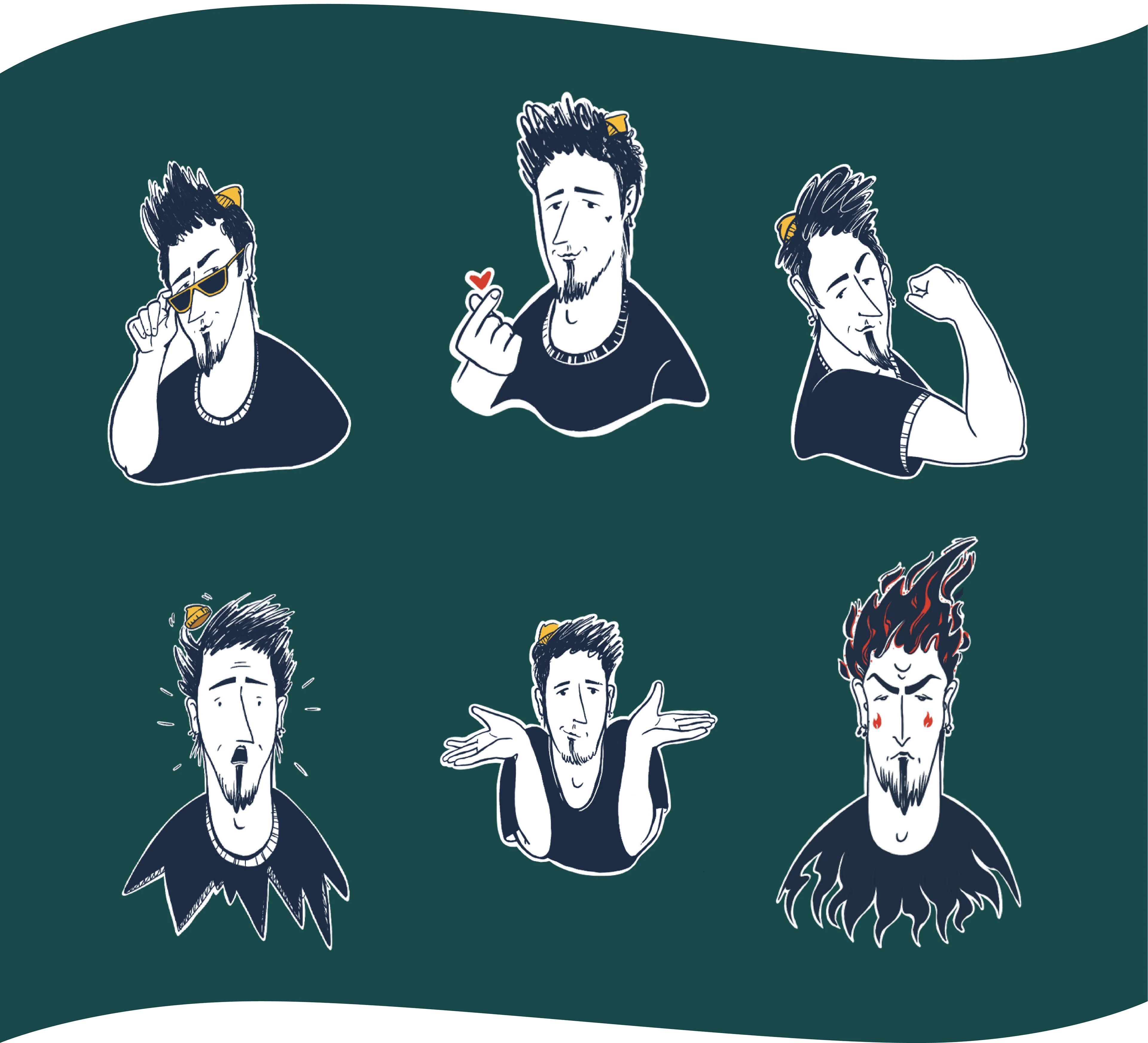 Персональный стикер пак для ТГ — Изображение №7 — Брендинг, Иллюстрация на Dprofile