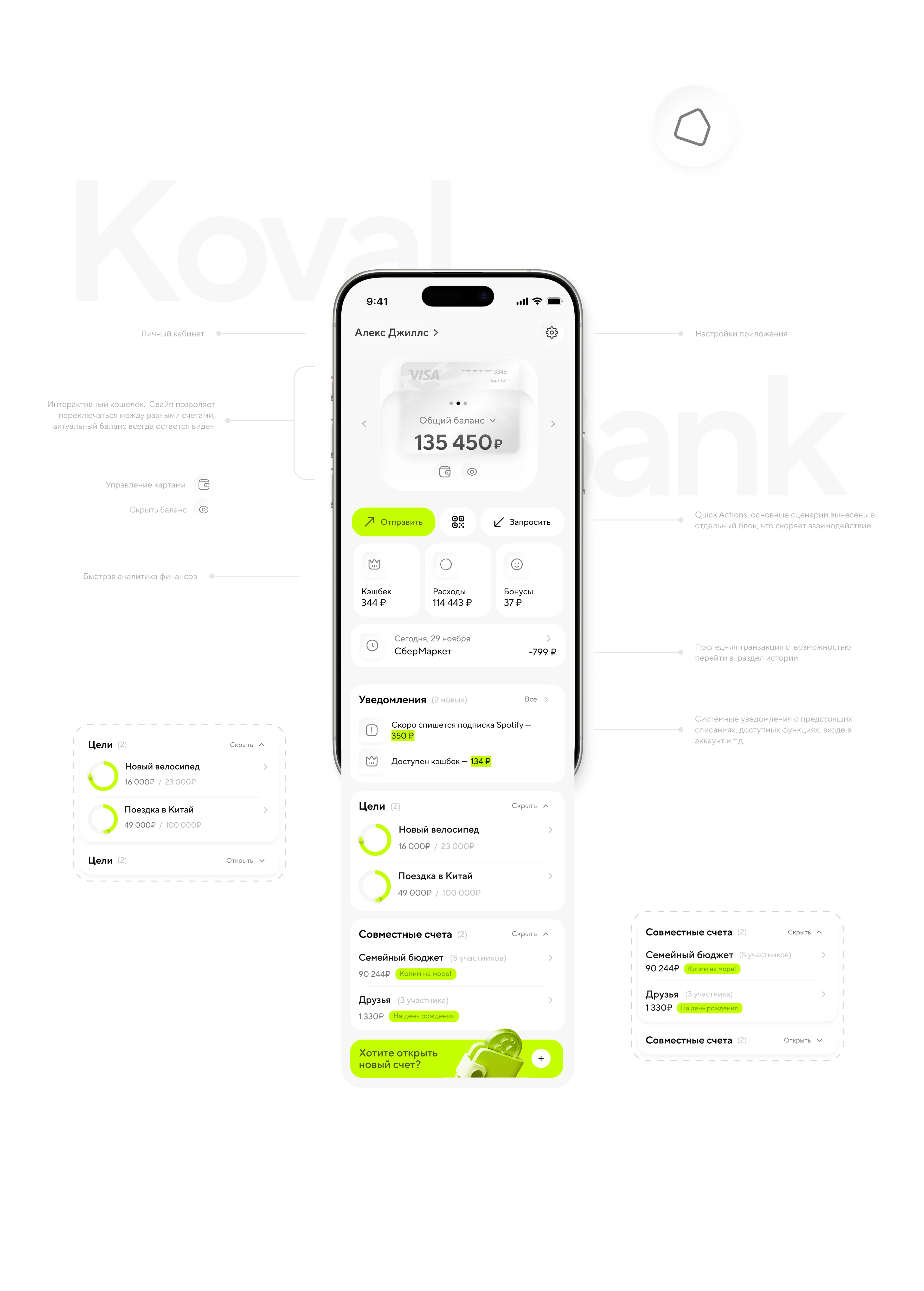 Koval - Bank & Finance Mobile app / UX/UI — Изображение №19 — Интерфейсы на Dprofile
