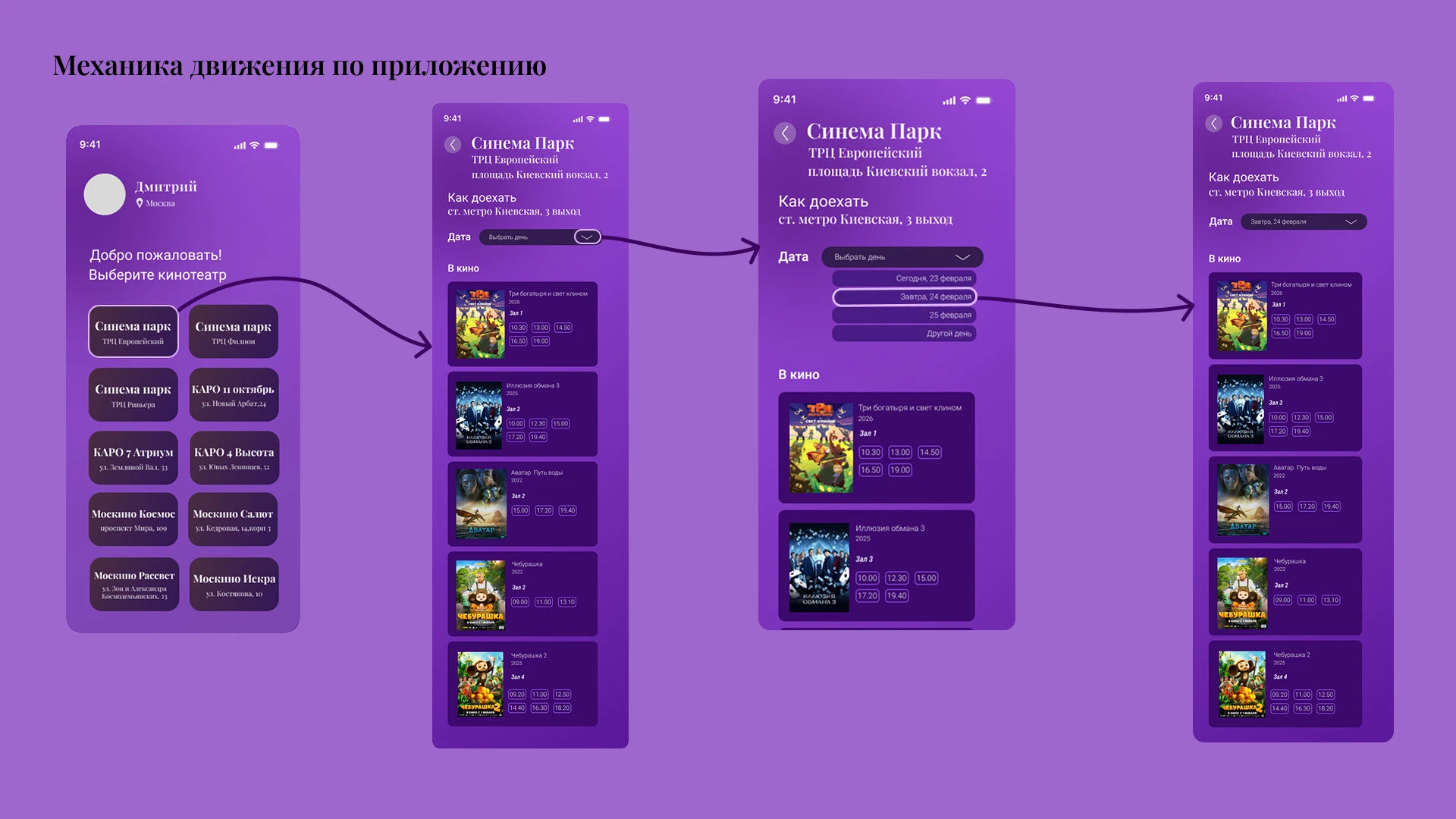 CinemaFlow: прототип приложения для бронирования — Изображение №8 — Интерфейсы на Dprofile