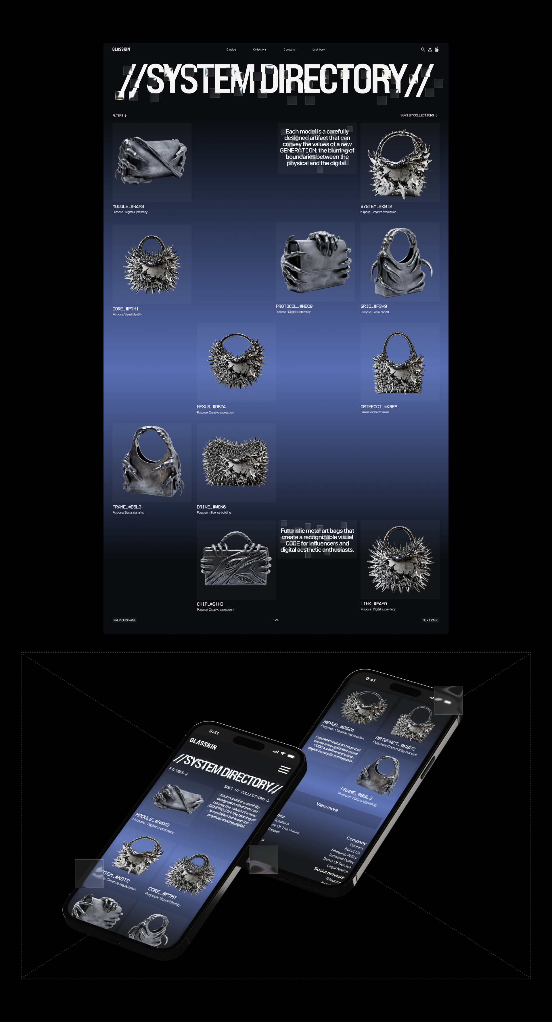 Glasskin  //Интернет-бутик сумок// — Изображение №5 — Интерфейсы, Брендинг на Dprofile