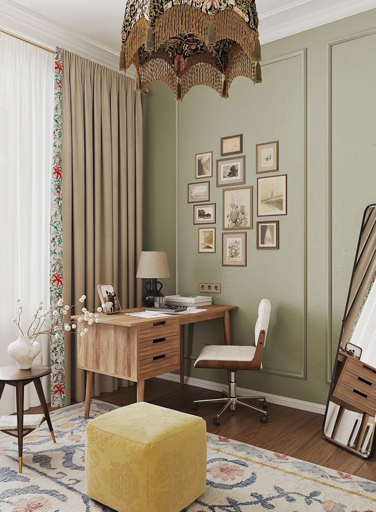 3D визуализация | Винтажная квартира, Рязань — Изображение №5 — Иллюстрация, 3D на Dprofile