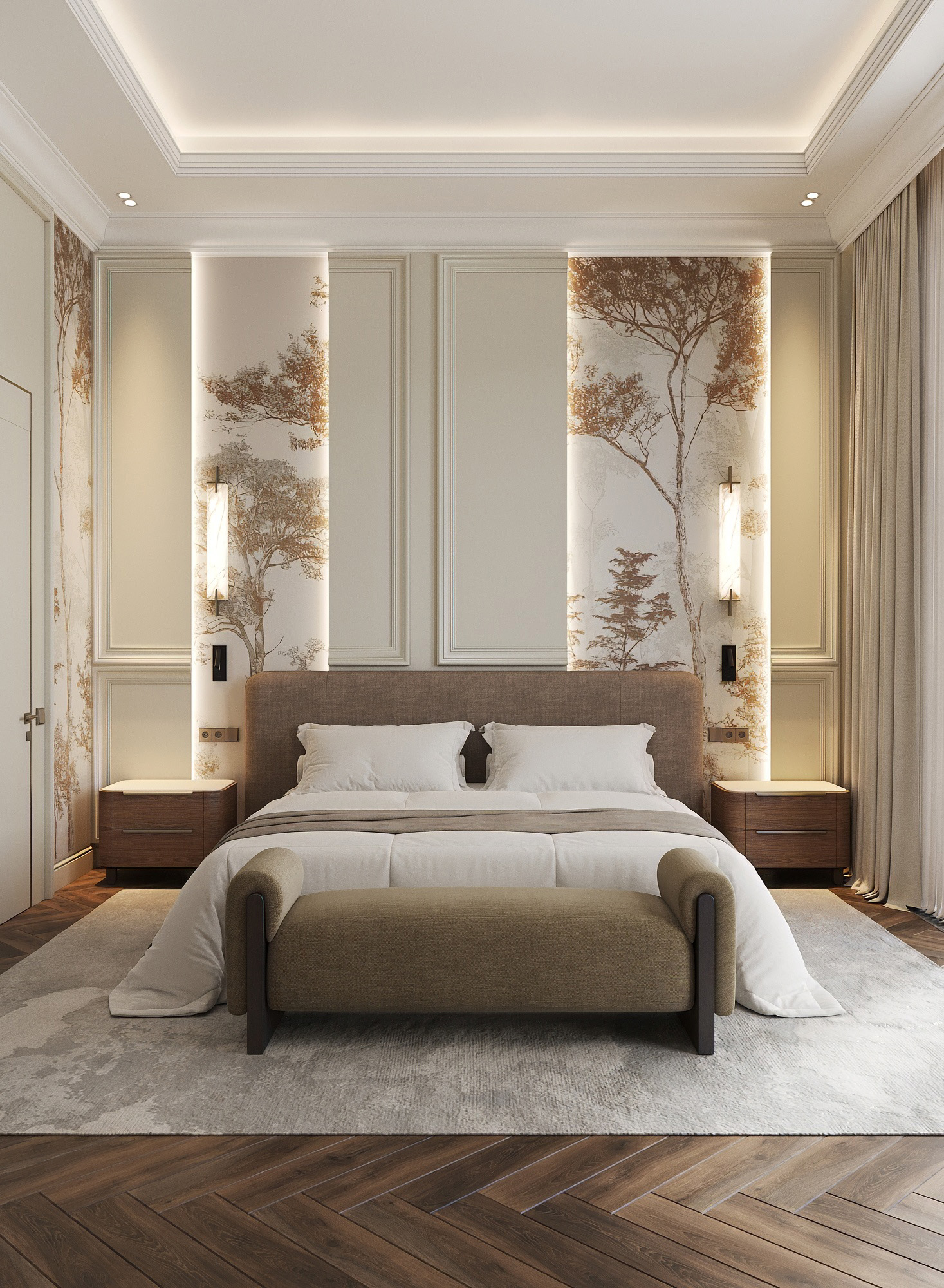3D визуализация | Премиум апарт-отель, спальня — Изображение №1 — 3D, Архитектура на Dprofile
