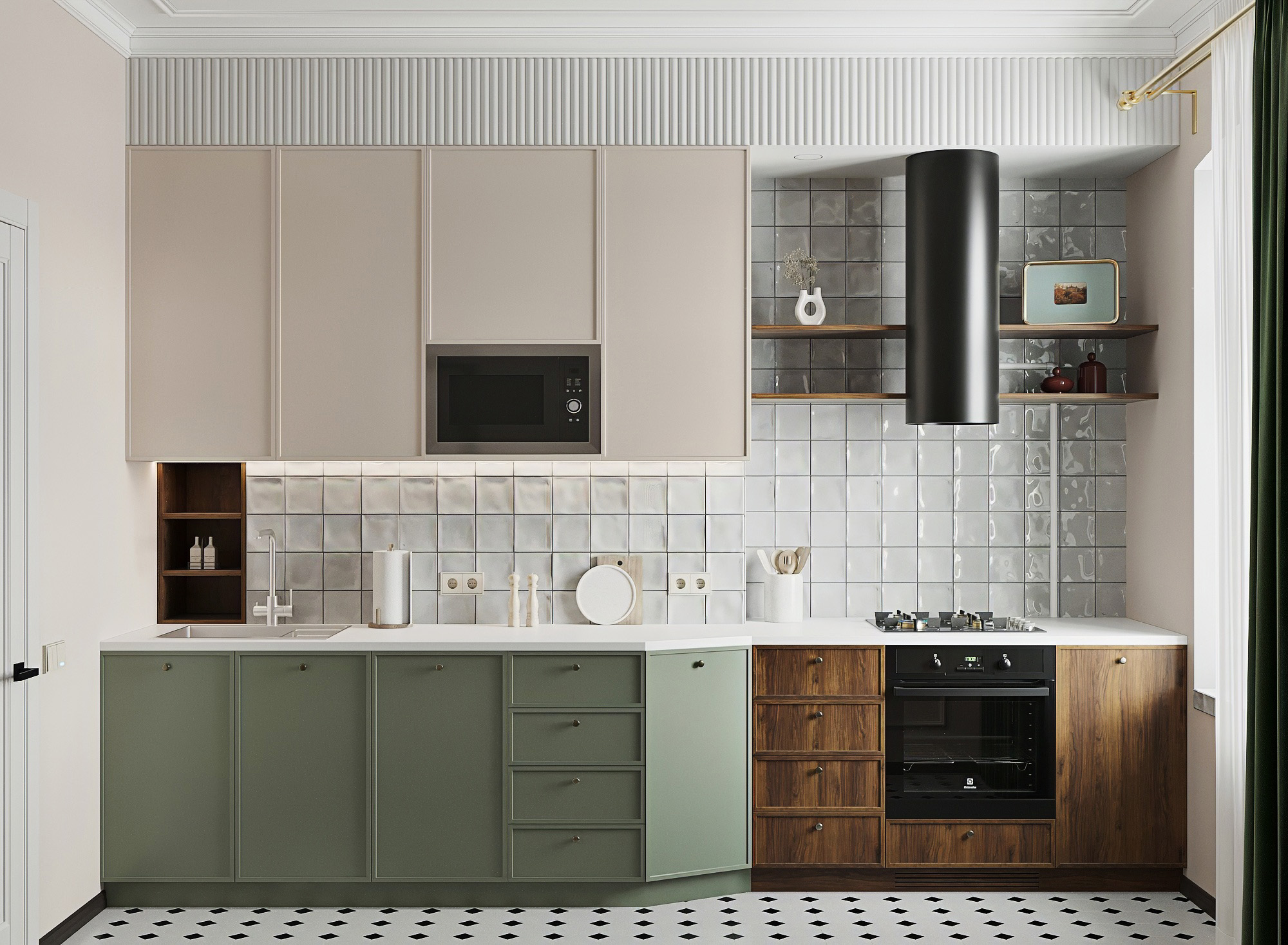 3D визуализация | Винтажная квартира, Рязань — Изображение №9 — Иллюстрация, 3D на Dprofile