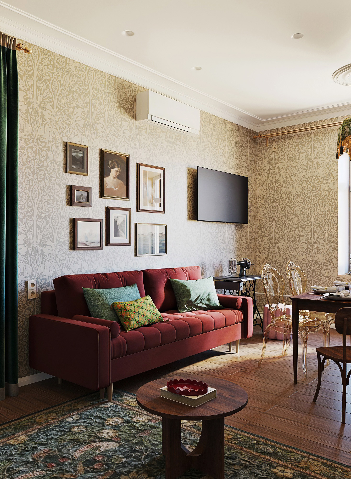 3D визуализация | Винтажная квартира, Рязань — Изображение №2 — Иллюстрация, 3D на Dprofile