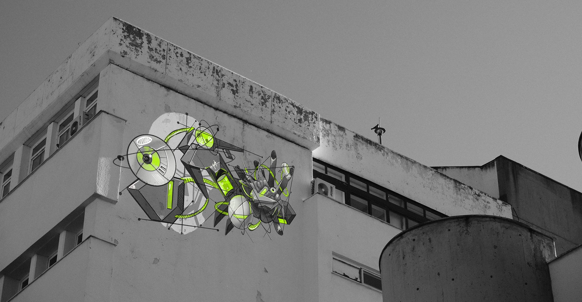Концепт-эскиз граффити для проекта «CybCity». — Изображение №5 — Иллюстрация, Графика на Dprofile