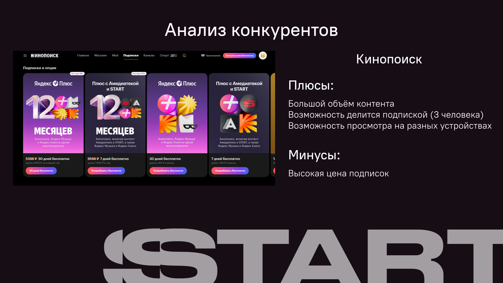 Cценарий семейной подписки START — Изображение №6 — Интерфейсы на Dprofile