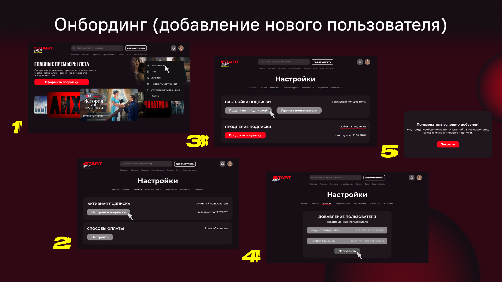 Cценарий семейной подписки START — Изображение №12 — Интерфейсы на Dprofile