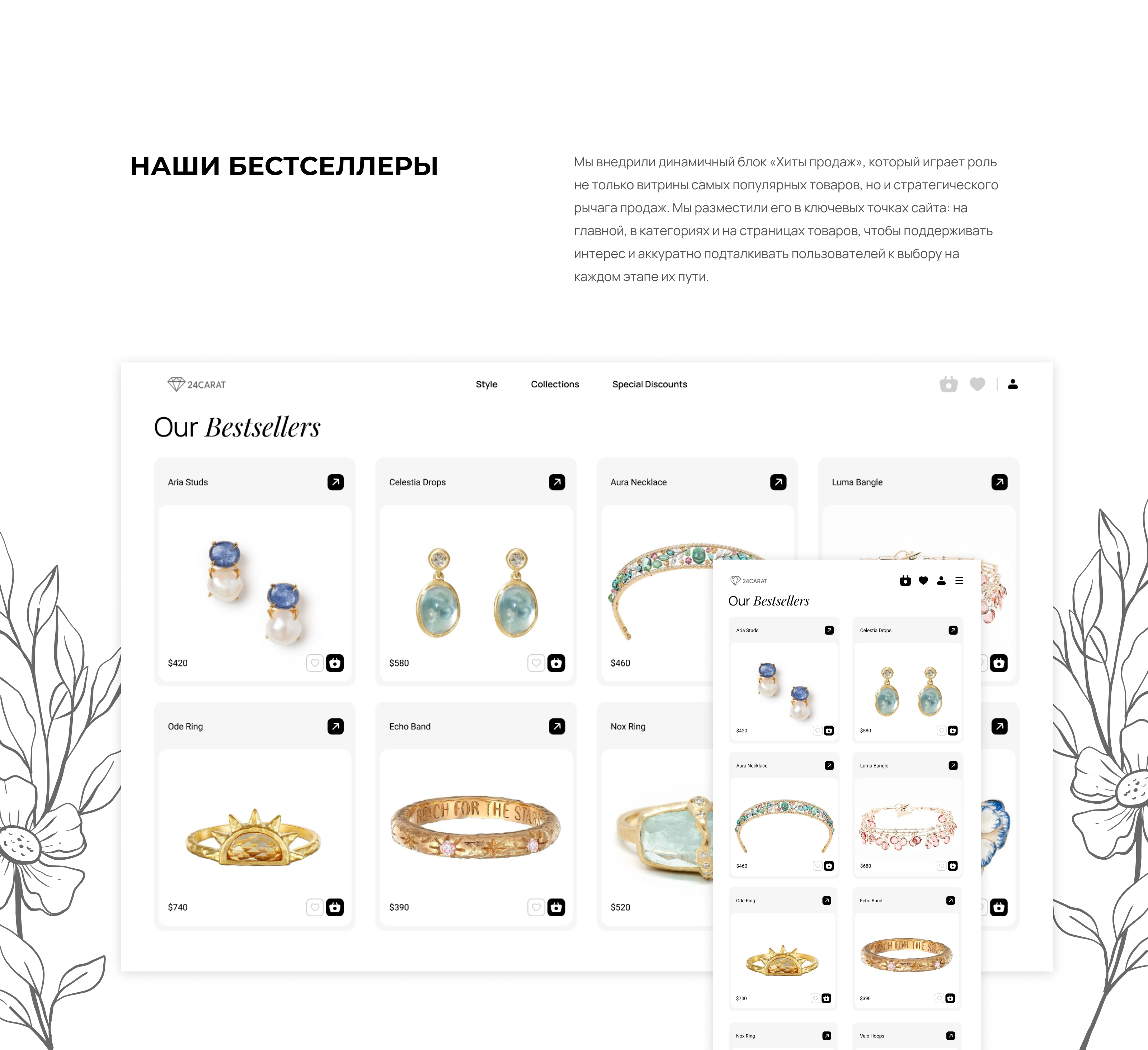 24CARAT - Магазин ювелирного искусства — Изображение №8 — Интерфейсы, Брендинг на Dprofile
