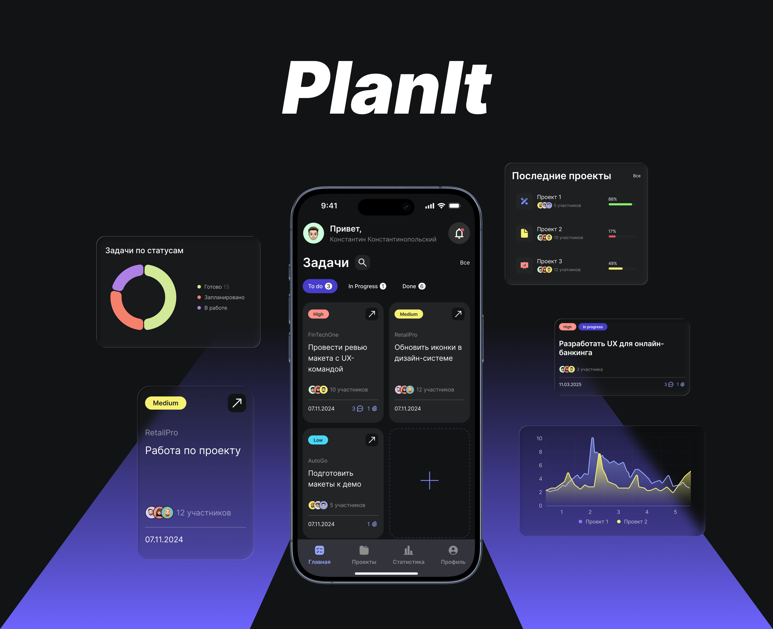 Таск менеджер PlanIt — Изображение №1 — Интерфейсы на Dprofile