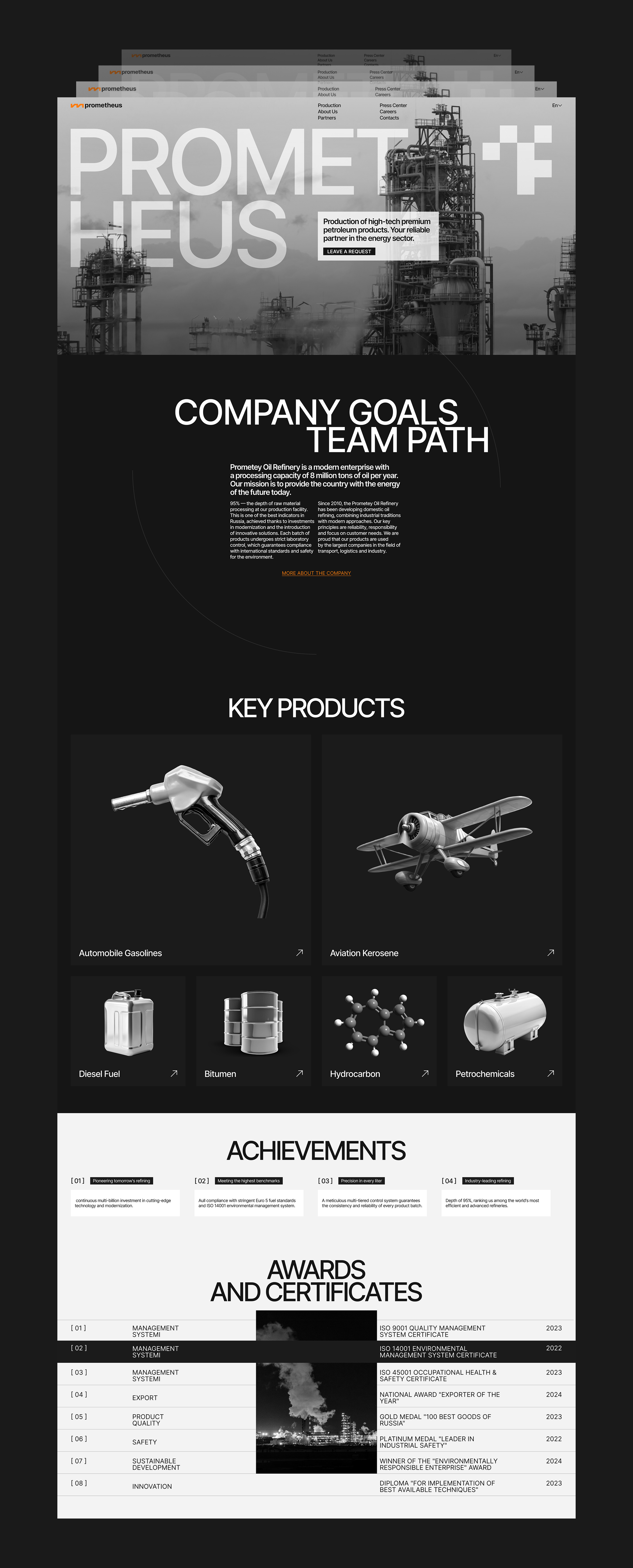 Прометей | Корпоративный сайт — Изображение №4 — Интерфейсы, Брендинг на Dprofile