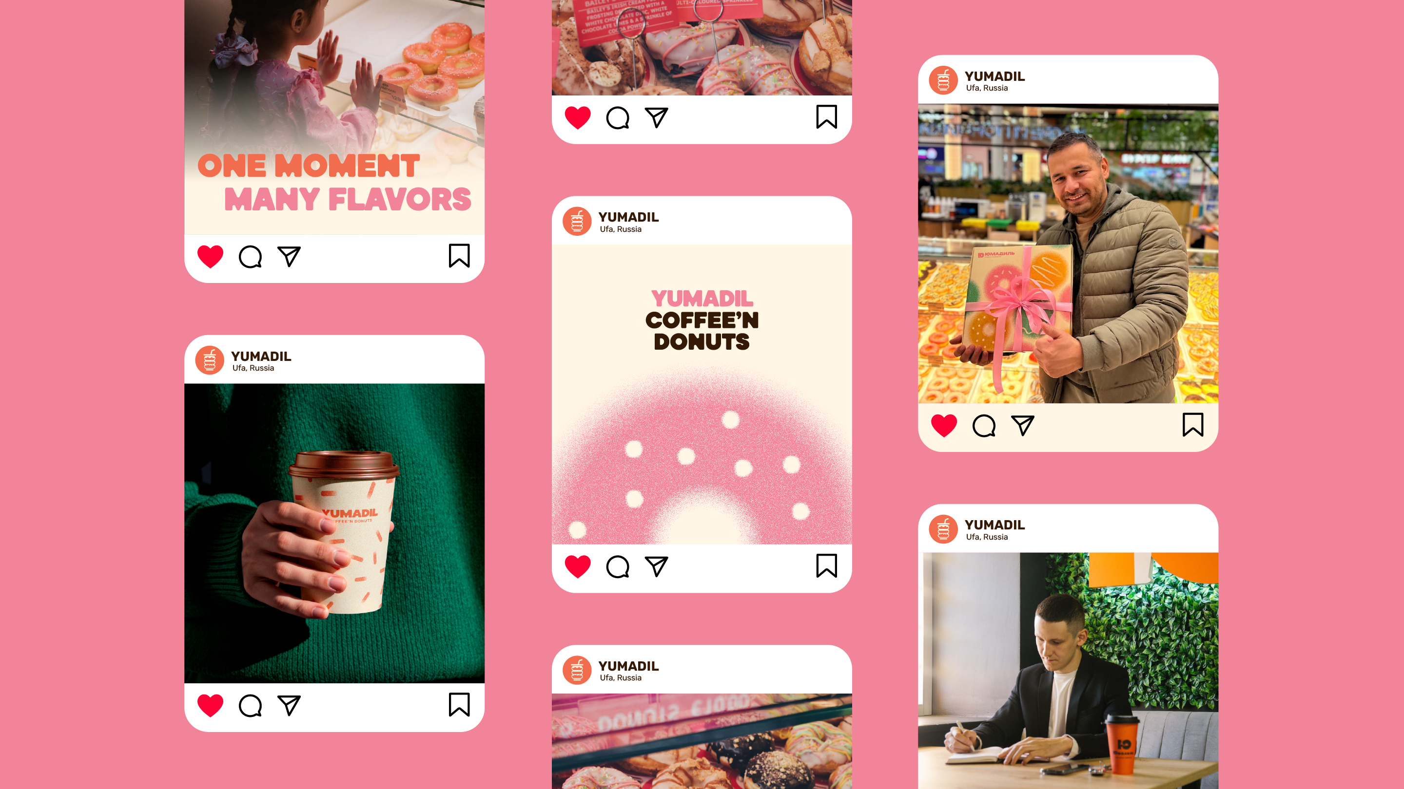 COFFEE'N DONUTS BRAND IDENTITY YUMADIL CAFE / КОФЕ И ПОНЧИКИ — Изображение №12 — Брендинг на Dprofile