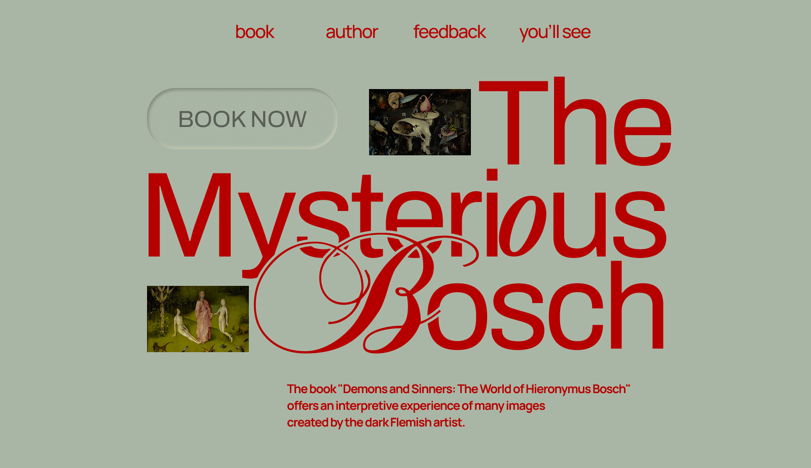 Landing page "The Mysterious Bosch" — Изображение №1 — Интерфейсы, Архитектура на Dprofile