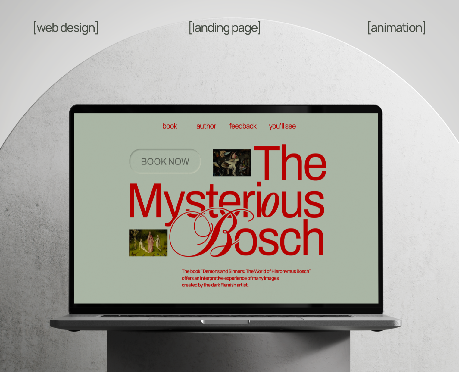 Landing page "The Mysterious Bosch" — Интерфейсы, Архитектура на Dprofile