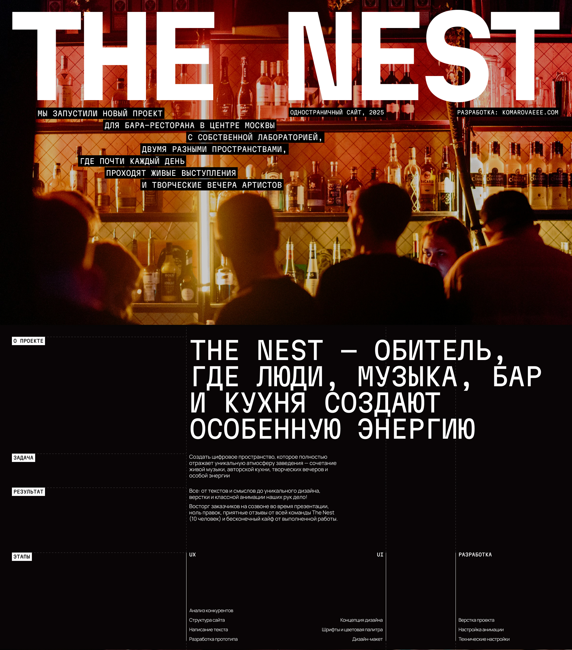 THE NEST — cайт для ресторана — Изображение №1 — Интерфейсы на Dprofile