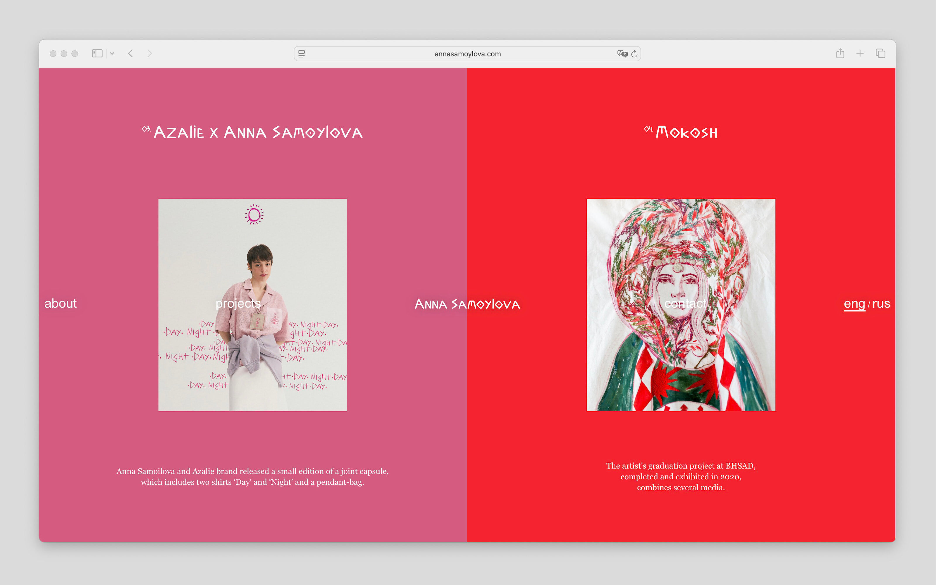 Сайт для художницы Анны Самойловой — Изображение №1 — Интерфейсы на Dprofile
