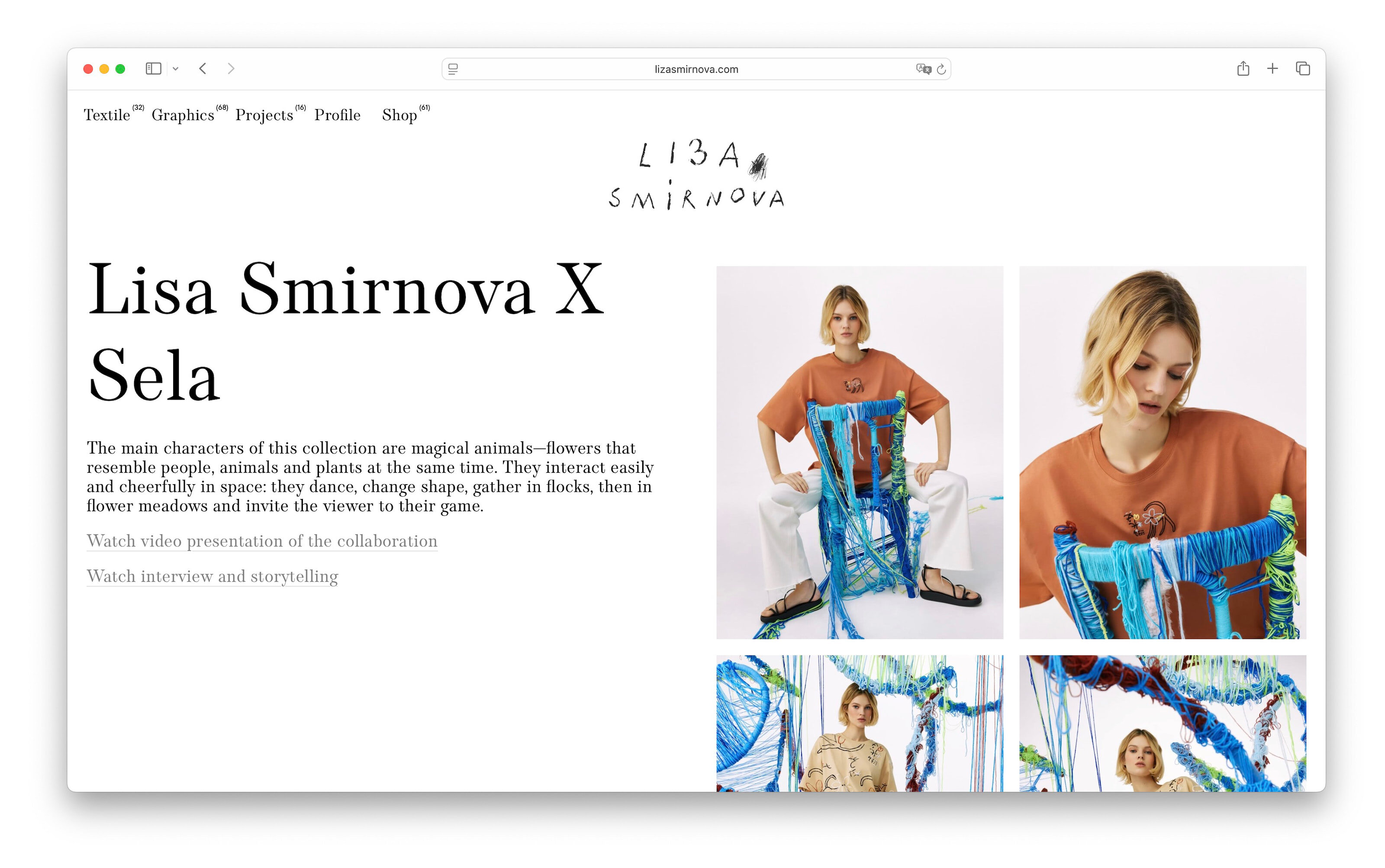 Сайт для художницы Лизы Смирновой — Изображение №8 — Интерфейсы на Dprofile