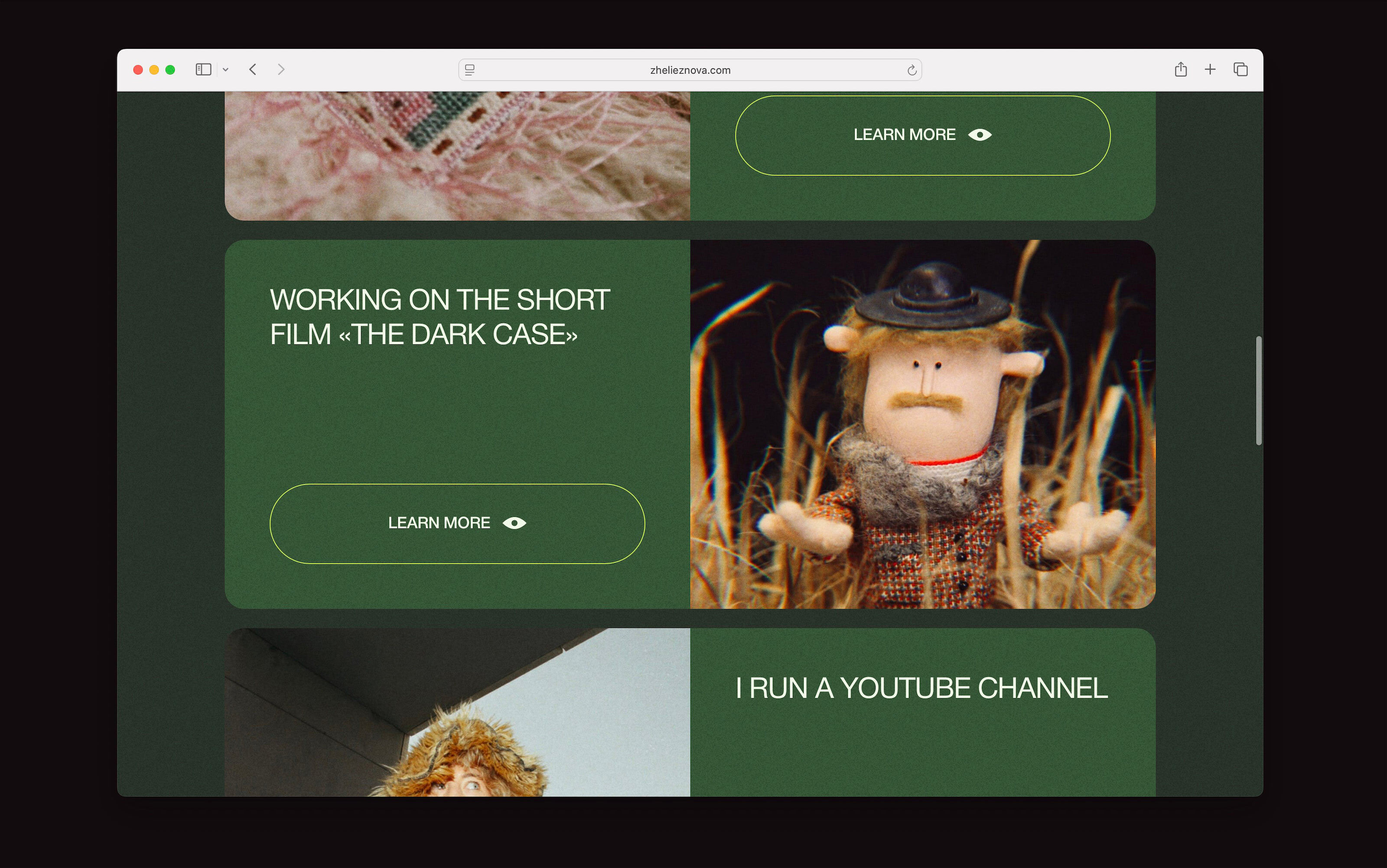 Сайт для художницы Нади Железновой — Изображение №3 — Интерфейсы на Dprofile