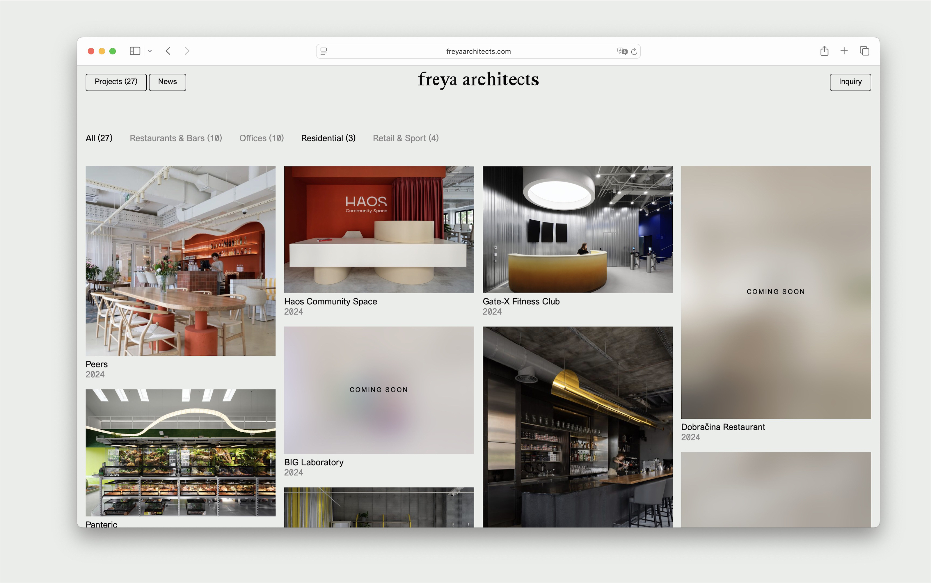 Сайт для архитектурного бюро Freya Architects — Изображение №3 — Интерфейсы на Dprofile