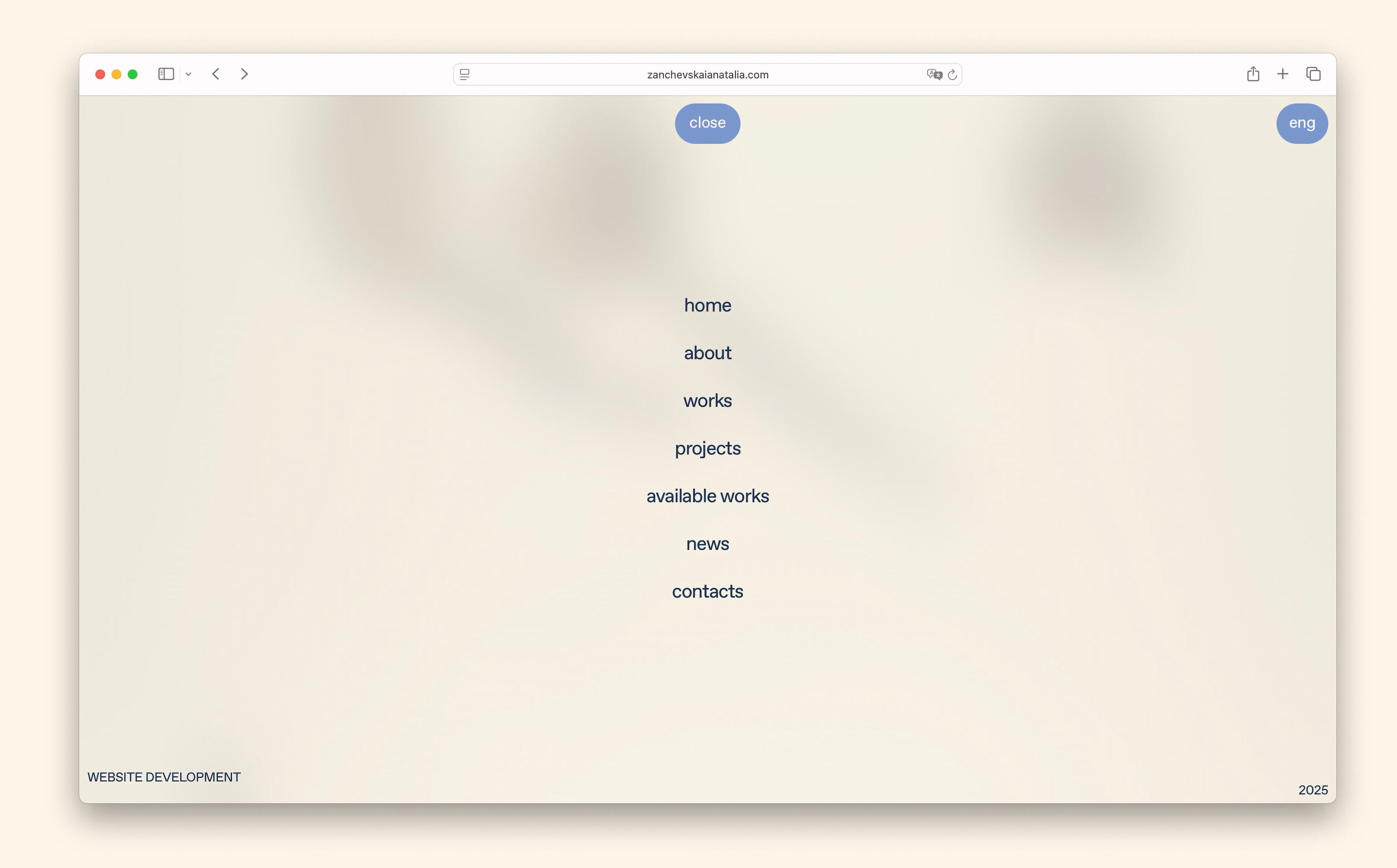 Сайт для художницы Натальи Занчевской — Изображение №4 — Интерфейсы на Dprofile