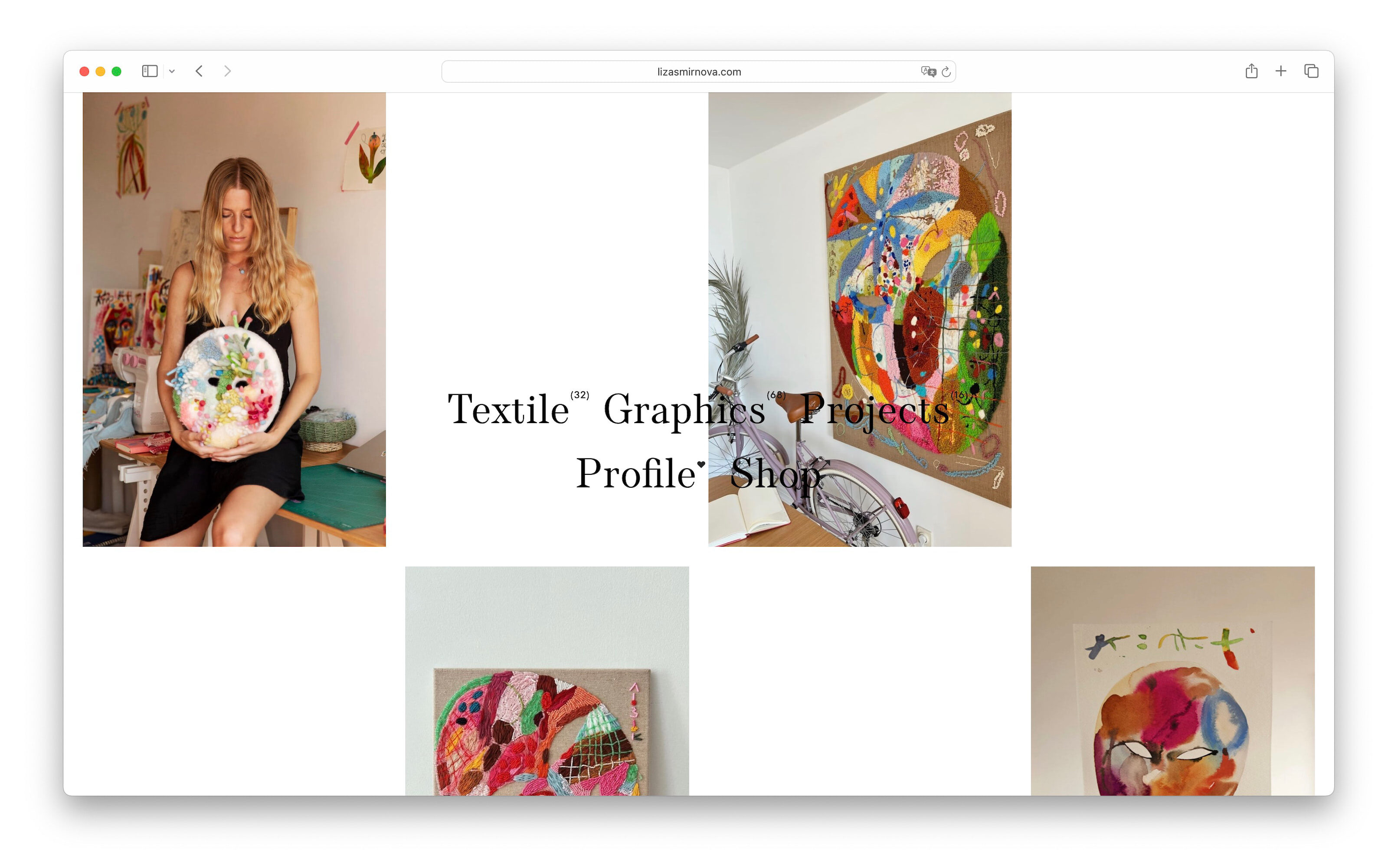 Сайт для художницы Лизы Смирновой — Изображение №2 — Интерфейсы на Dprofile