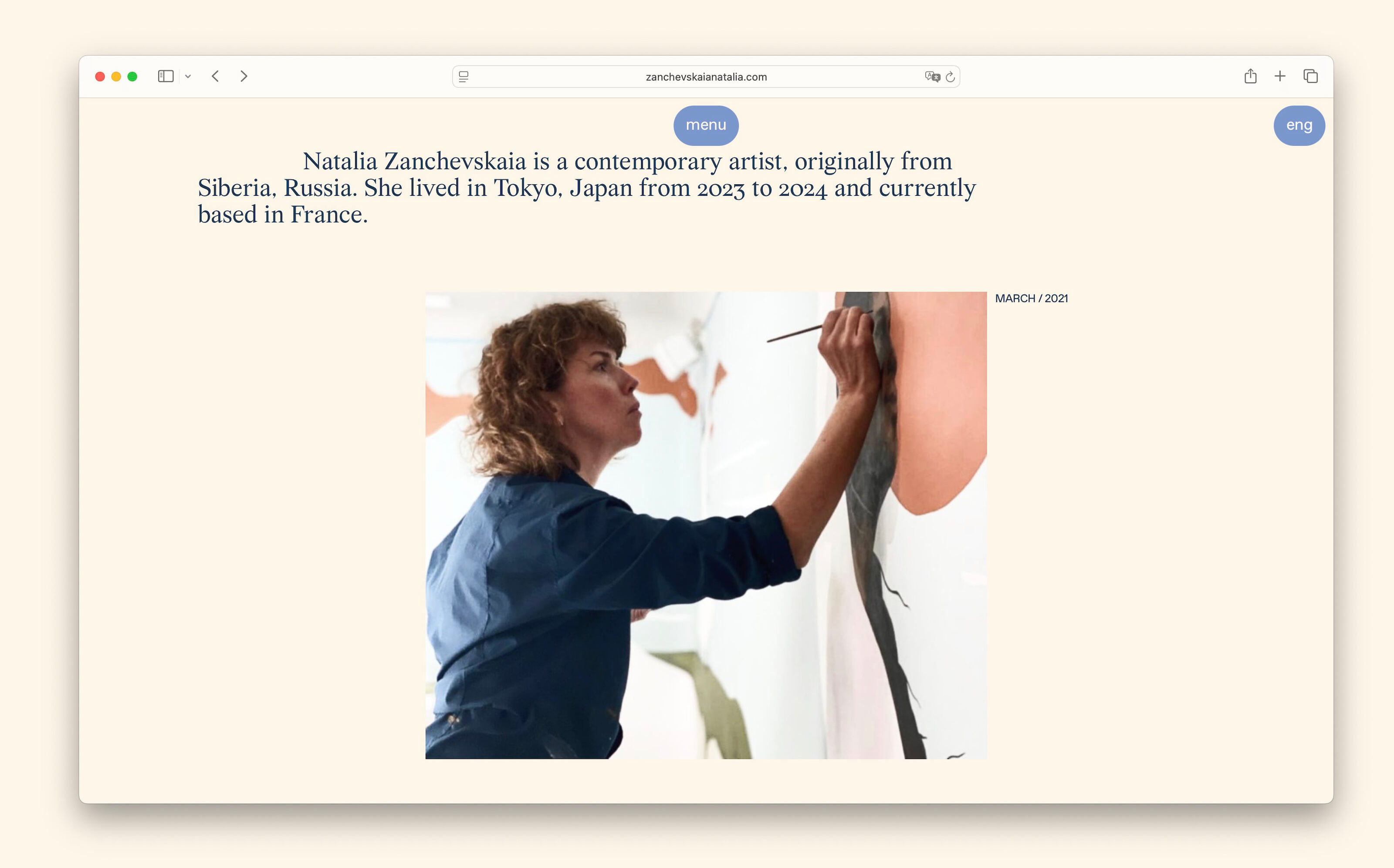 Сайт для художницы Натальи Занчевской — Изображение №2 — Интерфейсы на Dprofile