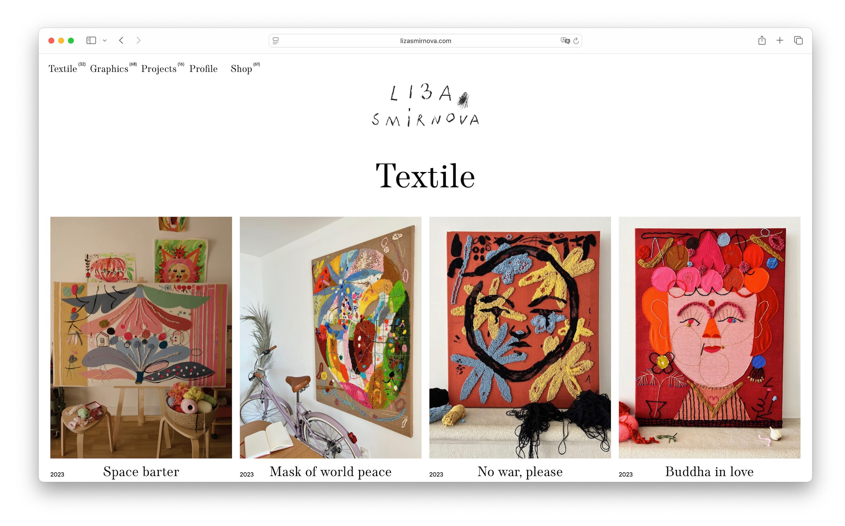 Сайт для художницы Лизы Смирновой — Изображение №3 — Интерфейсы на Dprofile