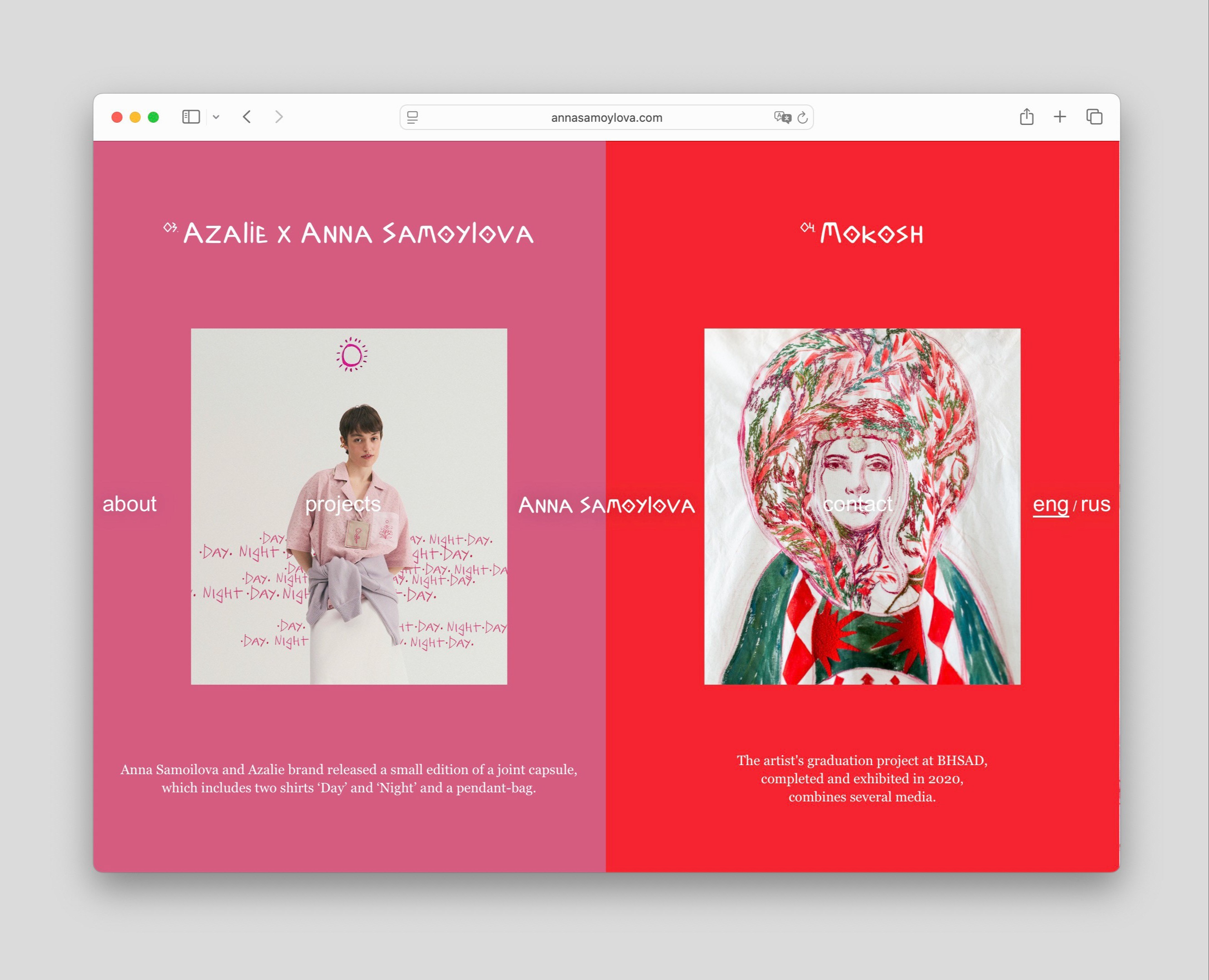 Сайт для художницы Анны Самойловой — Интерфейсы на Dprofile