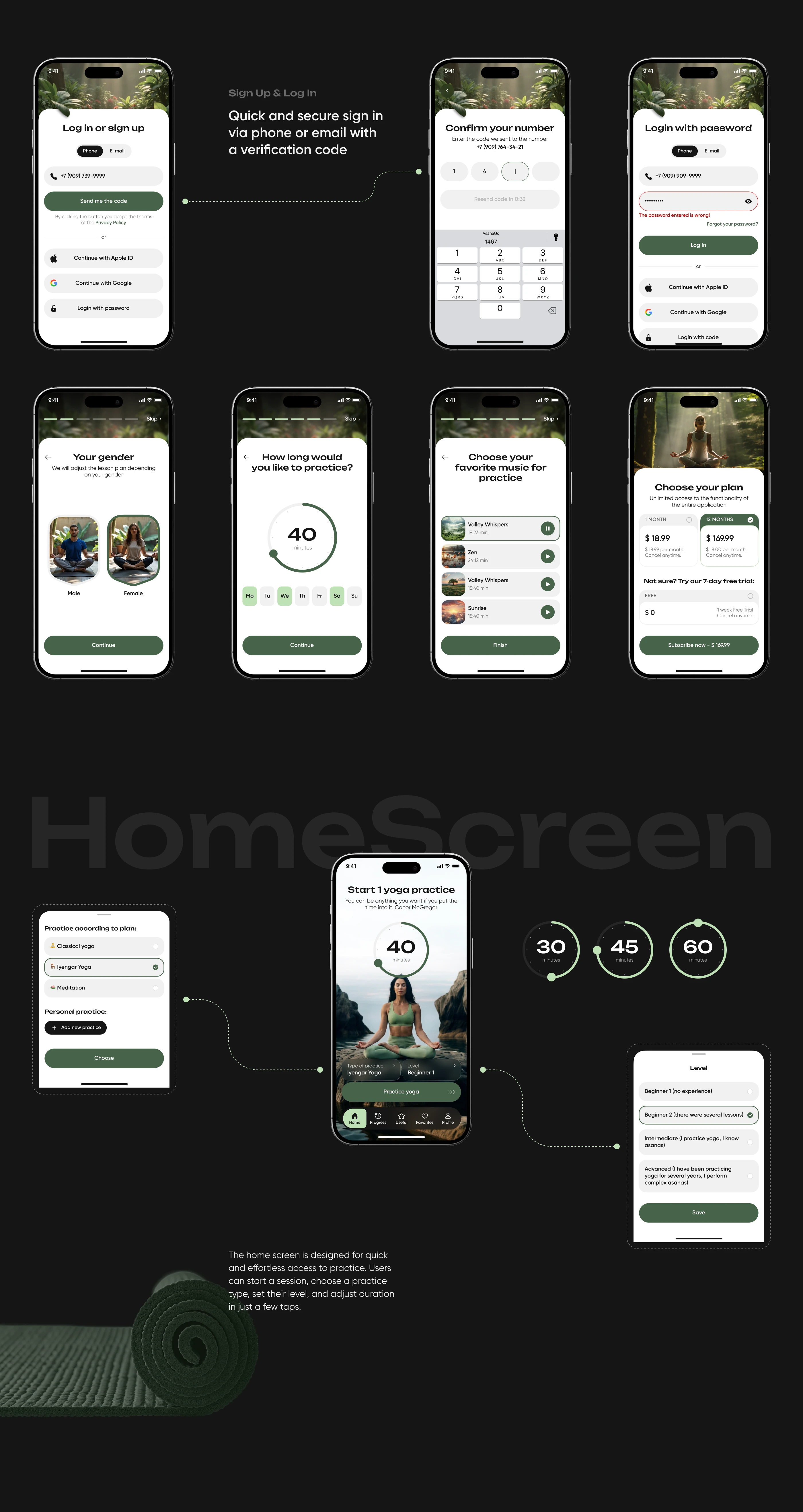 AsanaGo: Yoga & Meditation Mobile App — Изображение №5 — Интерфейсы на Dprofile