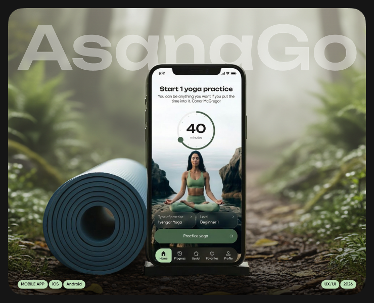 AsanaGo: Yoga & Meditation Mobile App на Dprofile