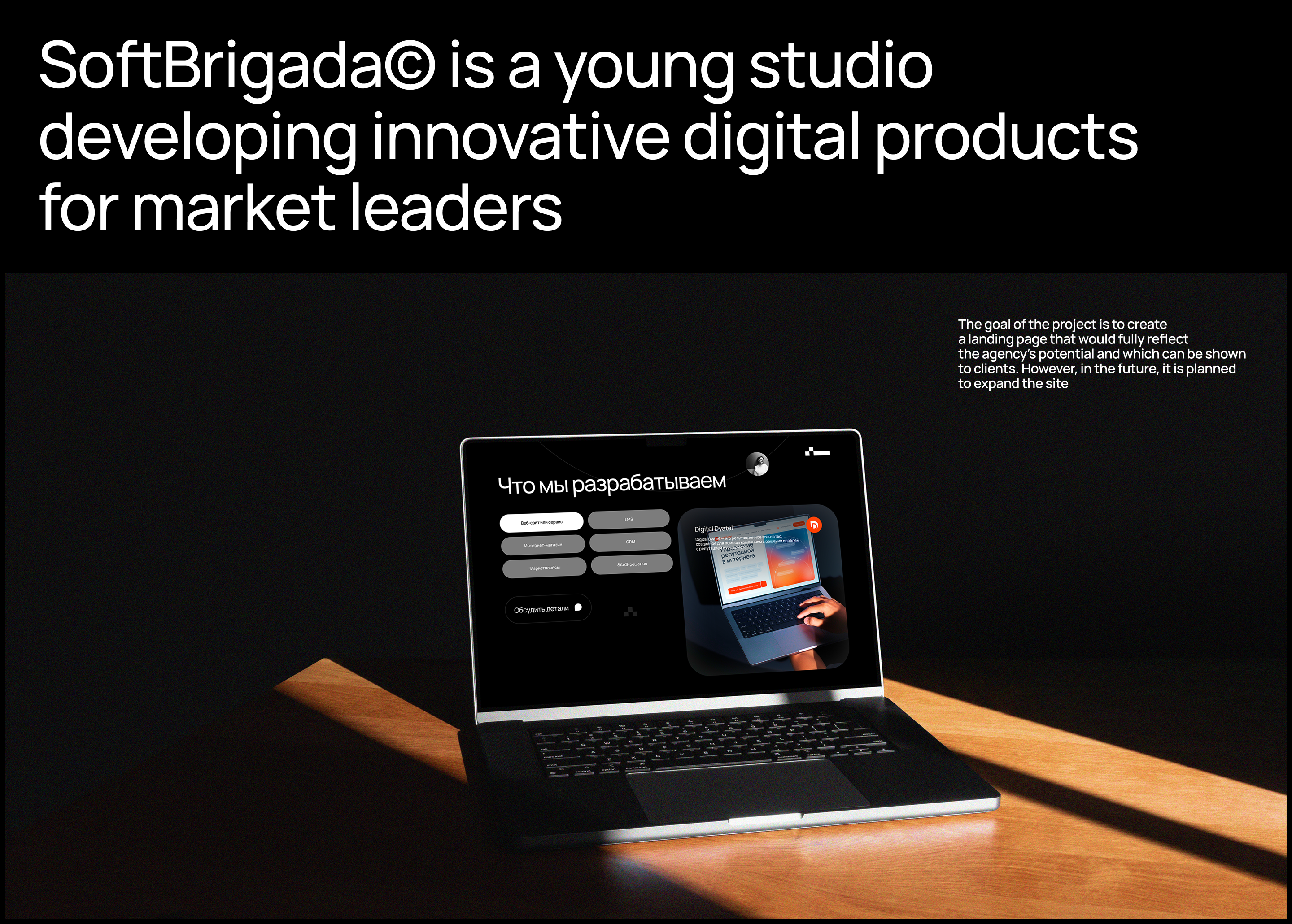 SoftBrigada©. Landing page — Изображение №2 — Интерфейсы, Брендинг на Dprofile