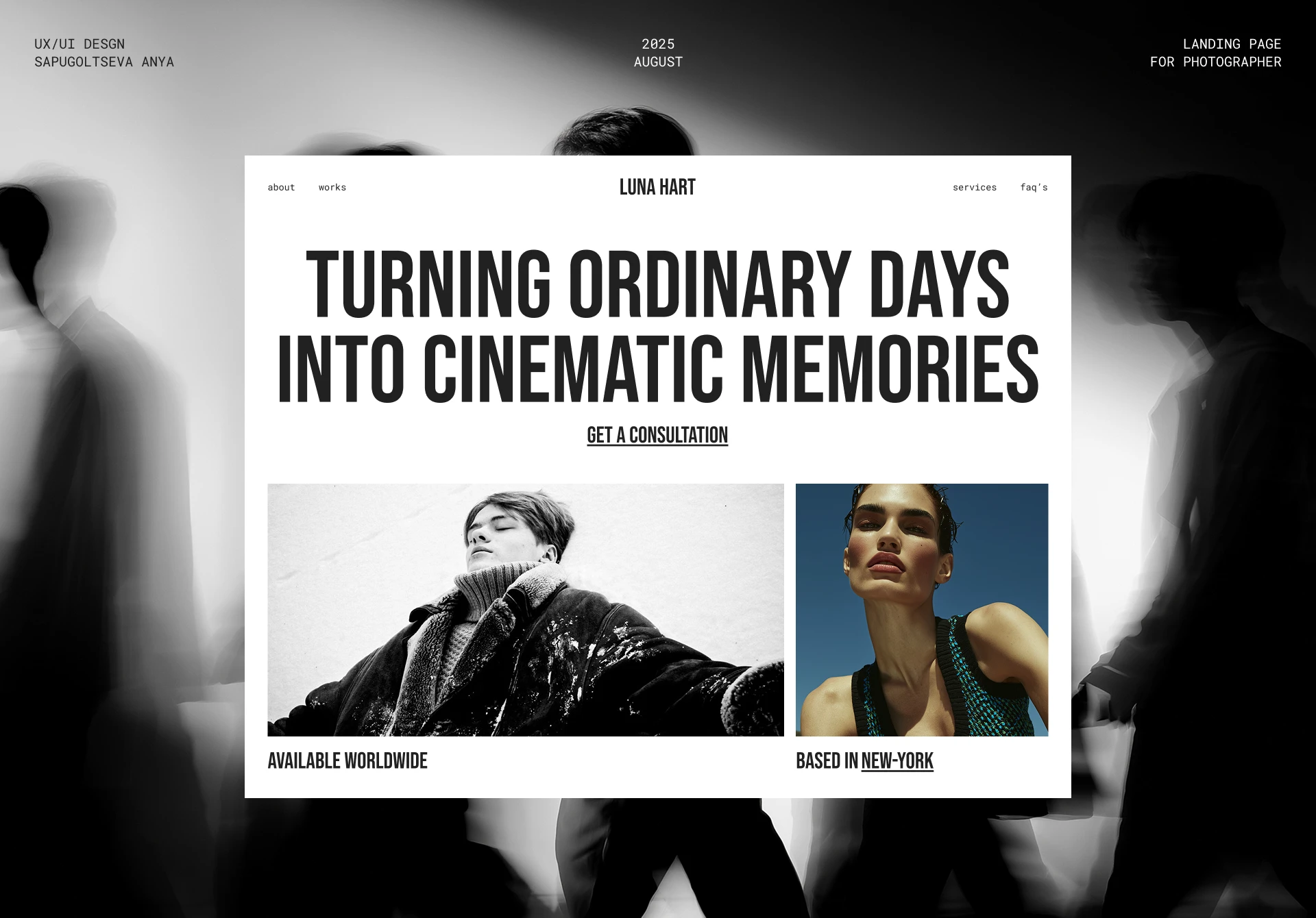 landing page for photographer — Изображение №1 — Интерфейсы на Dprofile