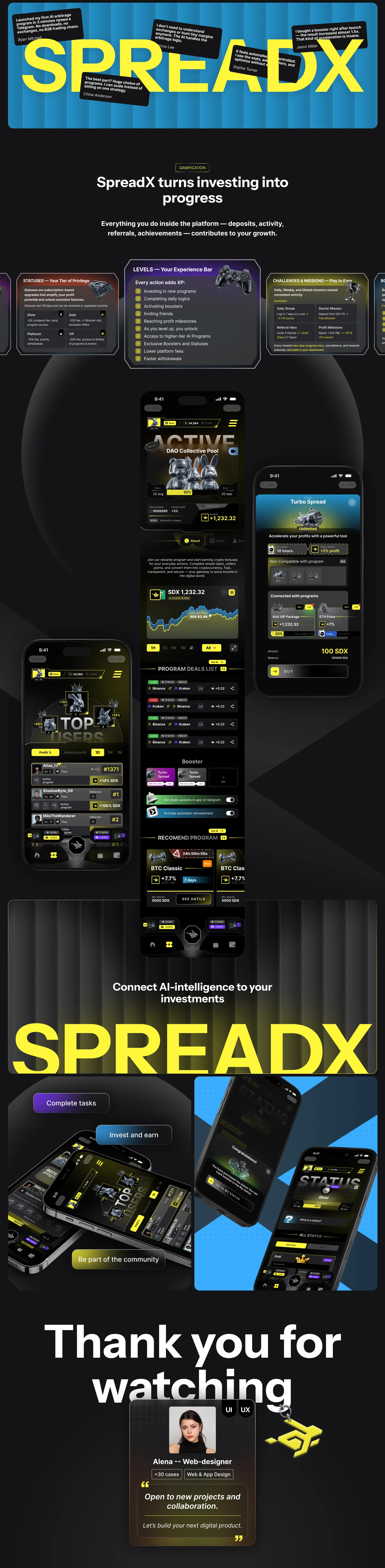 SPREADX - AI Arbitrage App — Изображение №7 — Интерфейсы, Брендинг на Dprofile