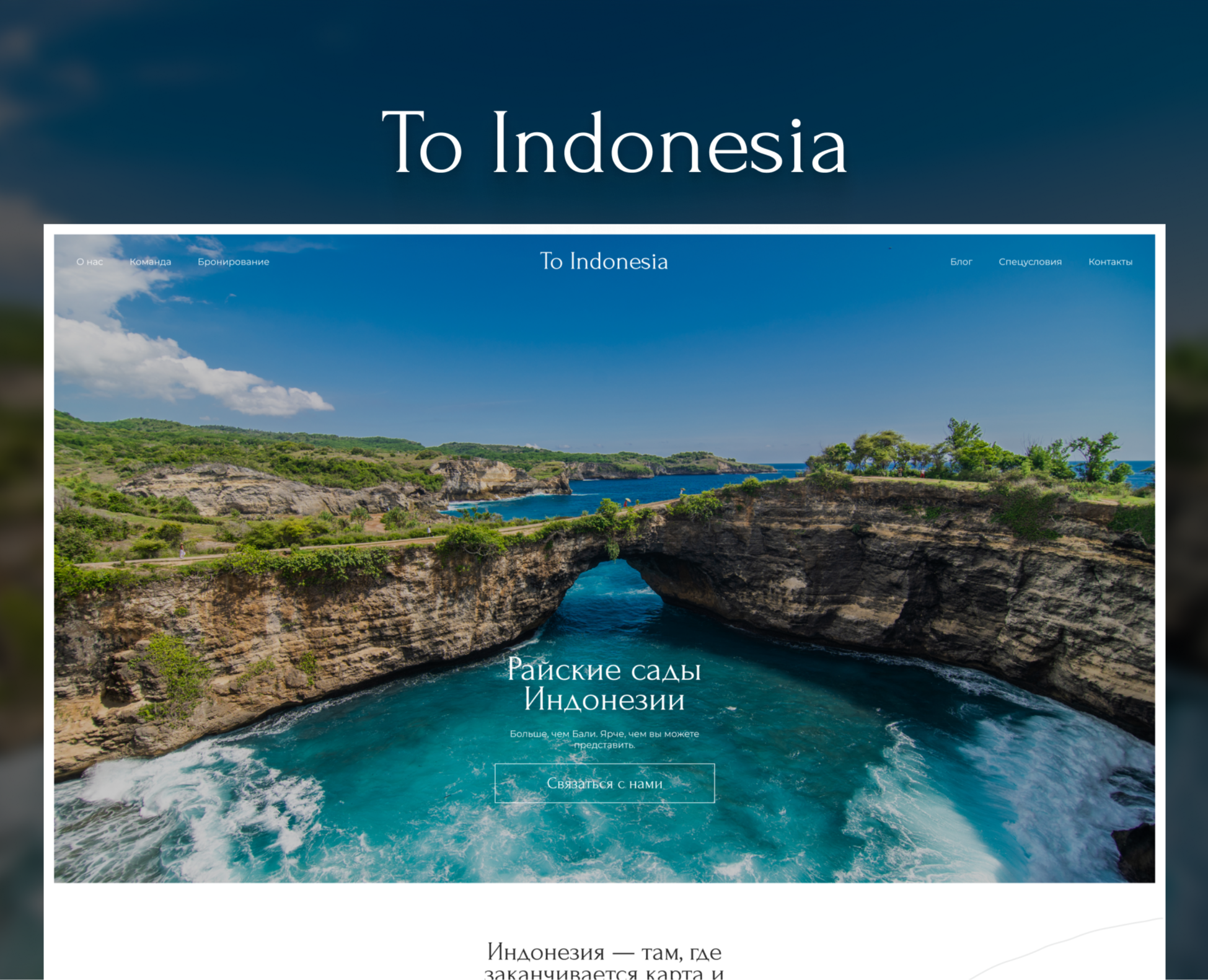 ЛЕНДИНГ "INDONESIA TOUR" — Интерфейсы, Брендинг на Dprofile