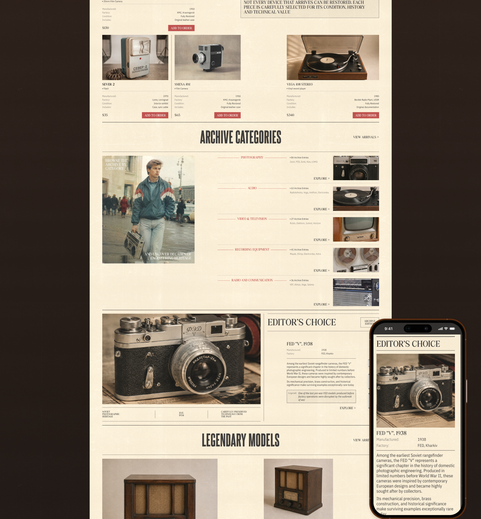 ReStory — интернет магазин восстановленной советской техники — Изображение №4 — Интерфейсы, Графика на Dprofile