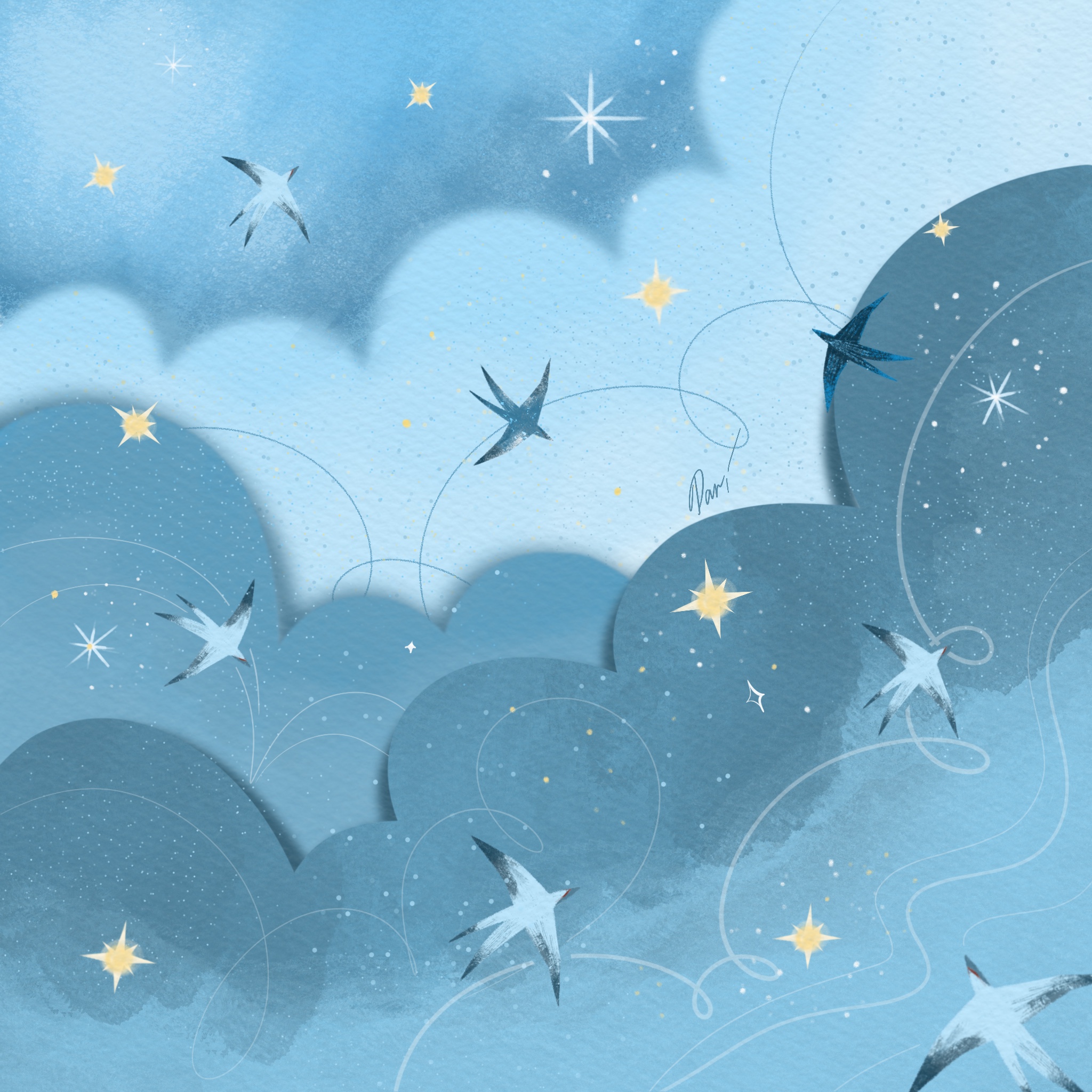 Птички, мини иллюстрация — Изображение №1 — Иллюстрация на Dprofile