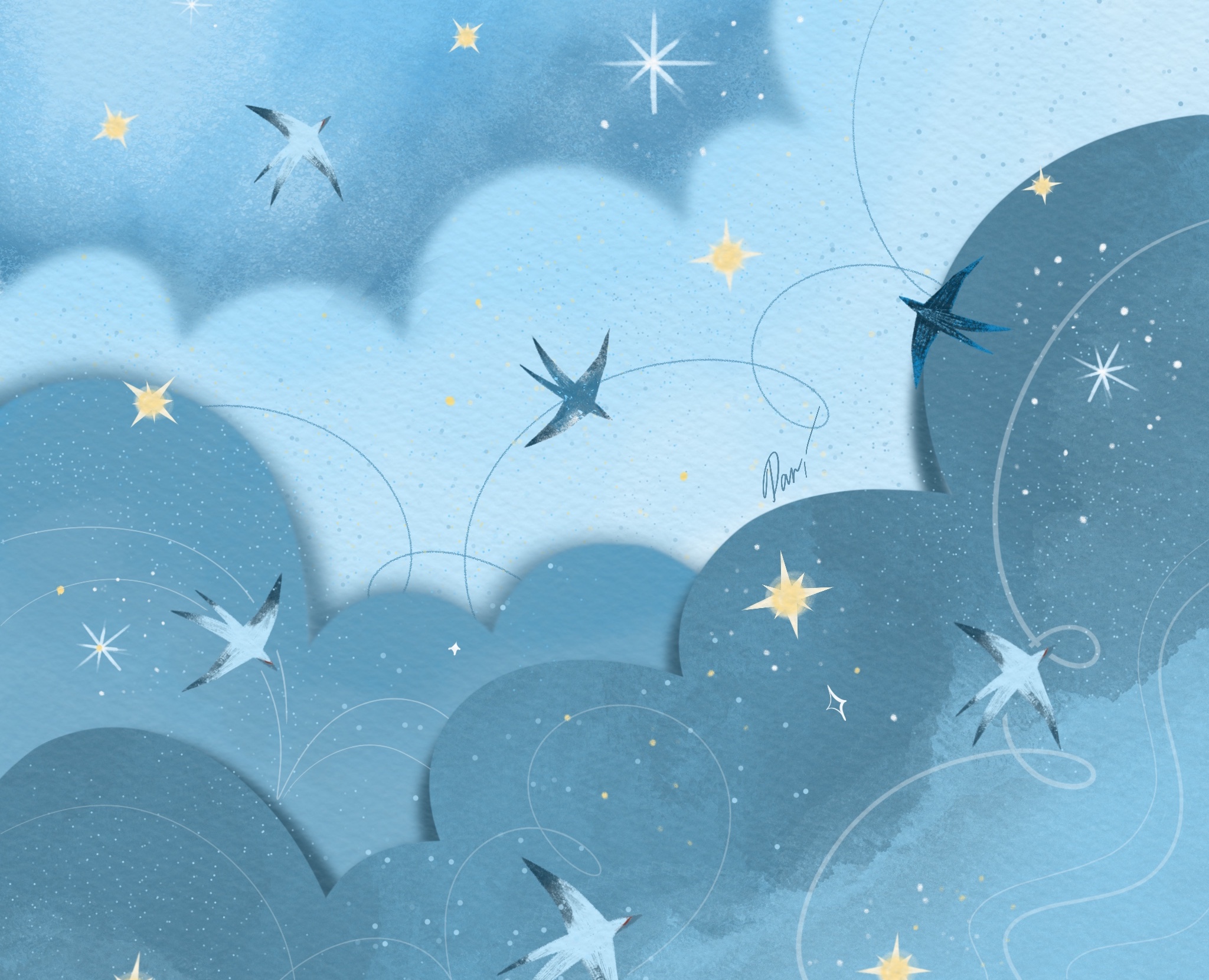 Птички, мини иллюстрация на Dprofile