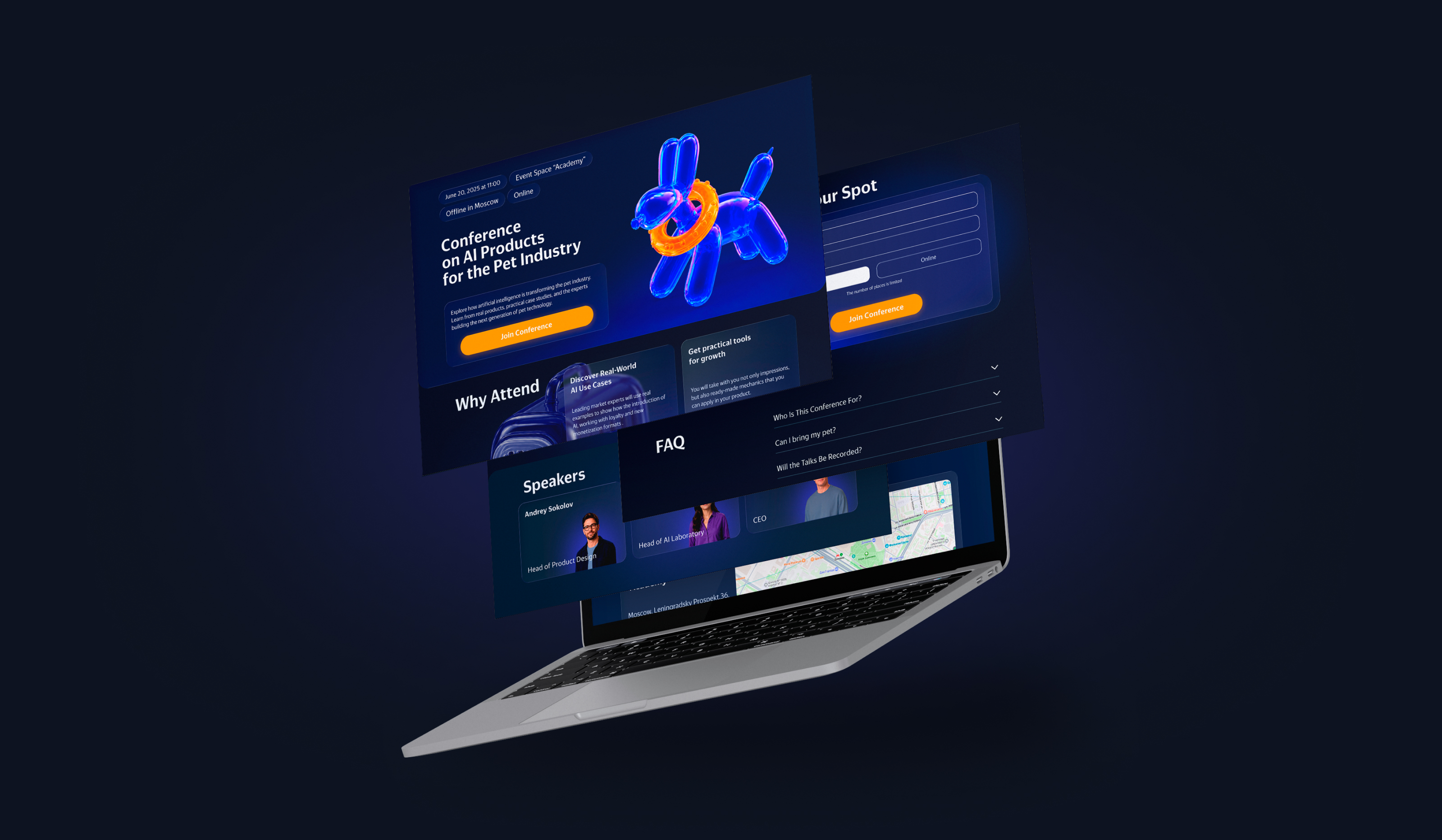 PetDay — Landing Page for PetTech Conference — Изображение №3 — Интерфейсы, Нейро на Dprofile