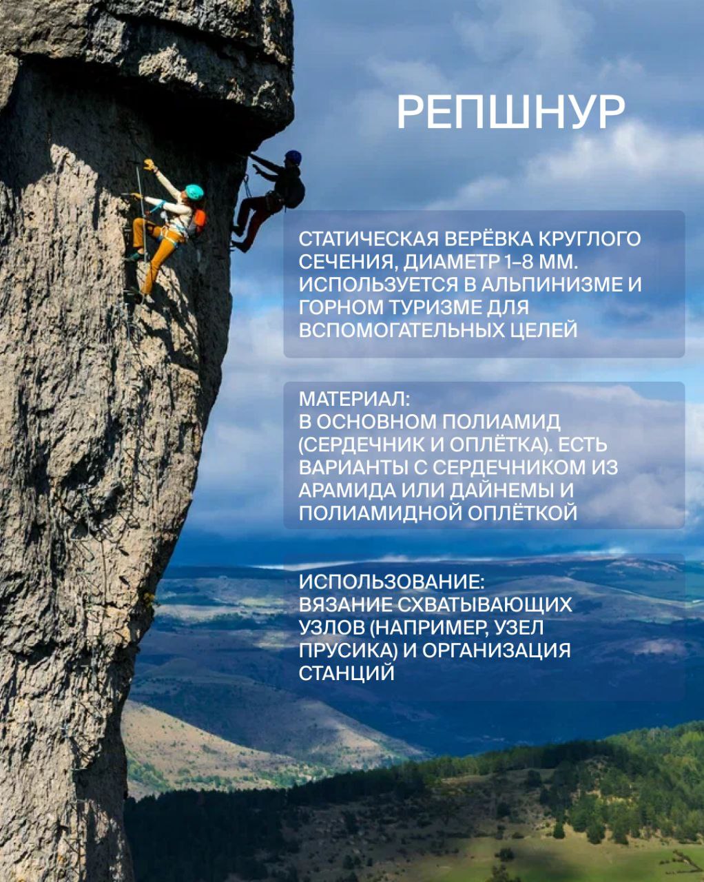 Пост про Репшнуры и Паракорды для тг "Альпиндустрии" — Изображение №3 — Маркетинг на Dprofile