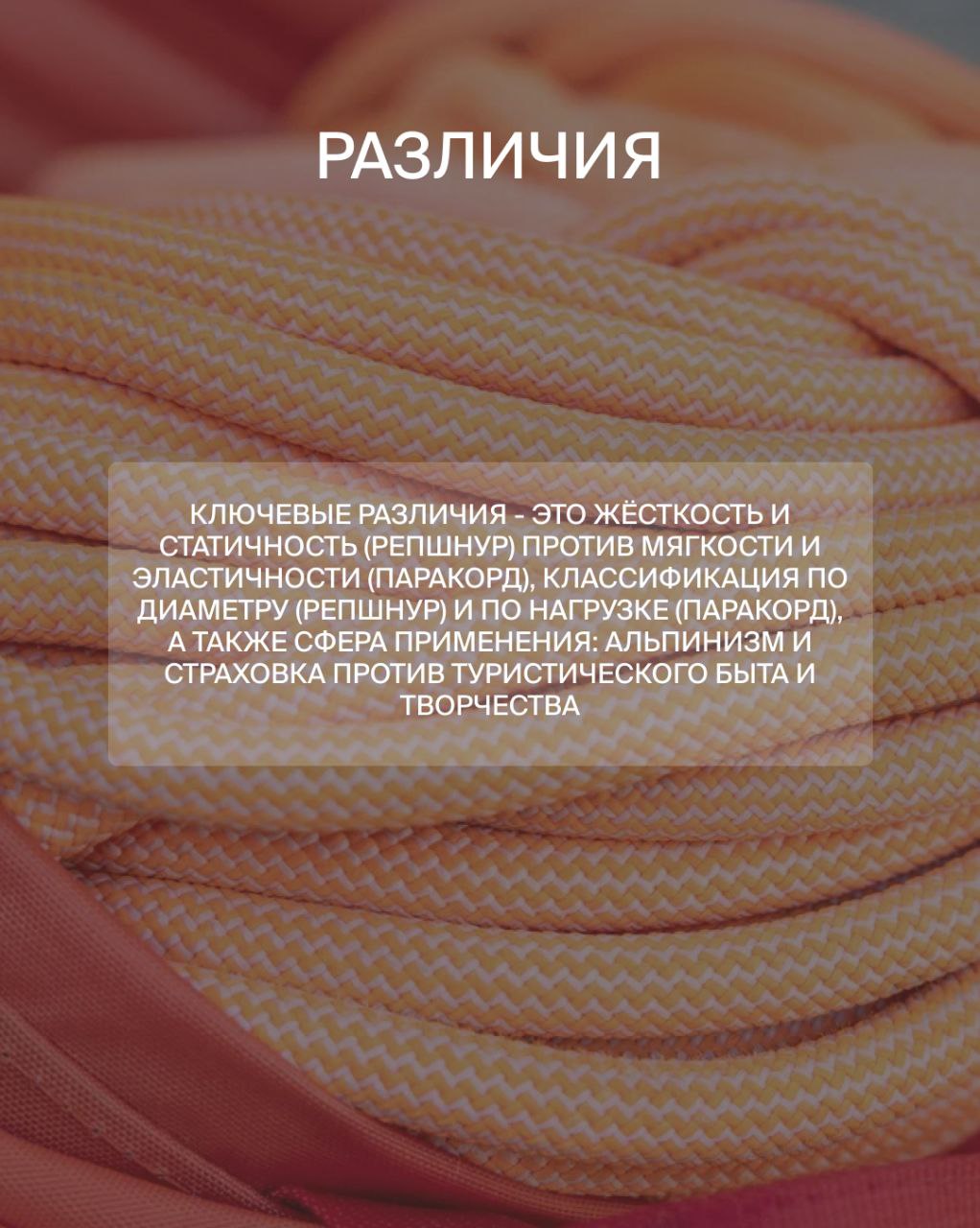 Пост про Репшнуры и Паракорды для тг "Альпиндустрии" — Изображение №5 — Маркетинг на Dprofile