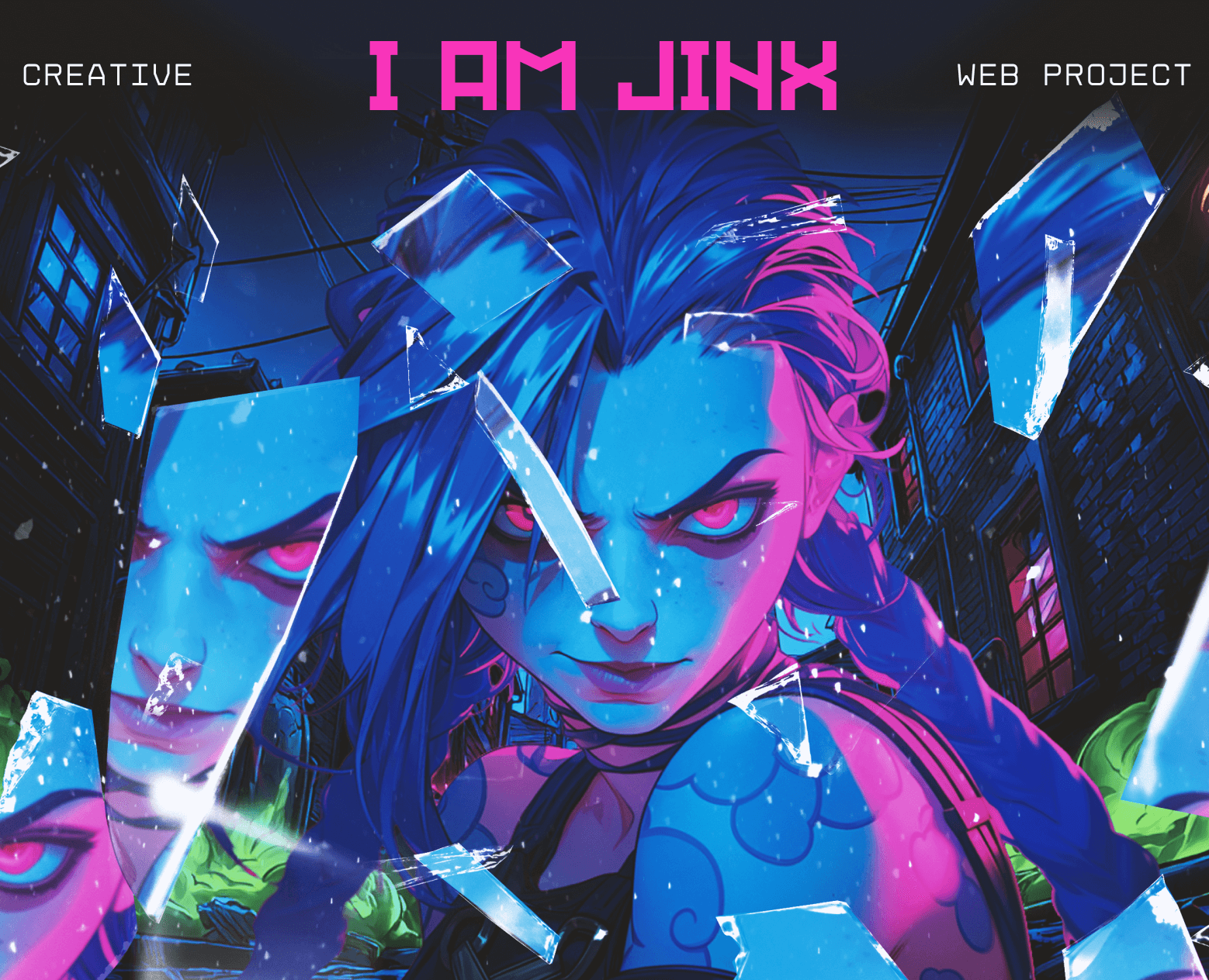 Креативный сайт про Джинкс на Dprofile