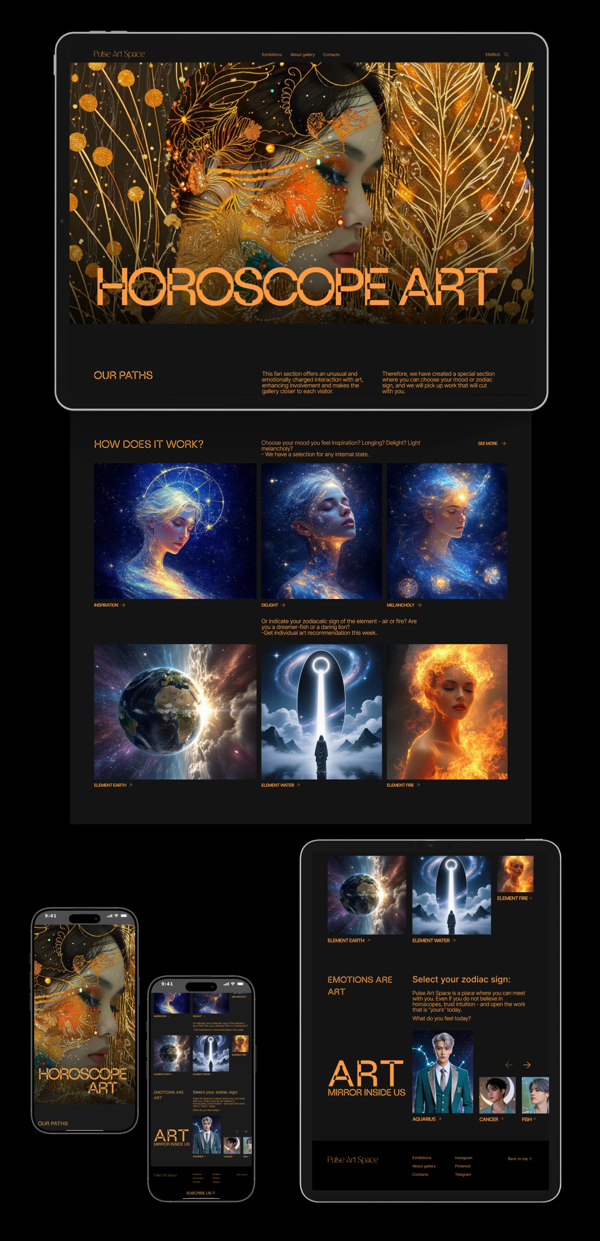 Художественная арт-диджитал галерея Pulse Art Space — Изображение №12 — Интерфейсы, Брендинг на Dprofile