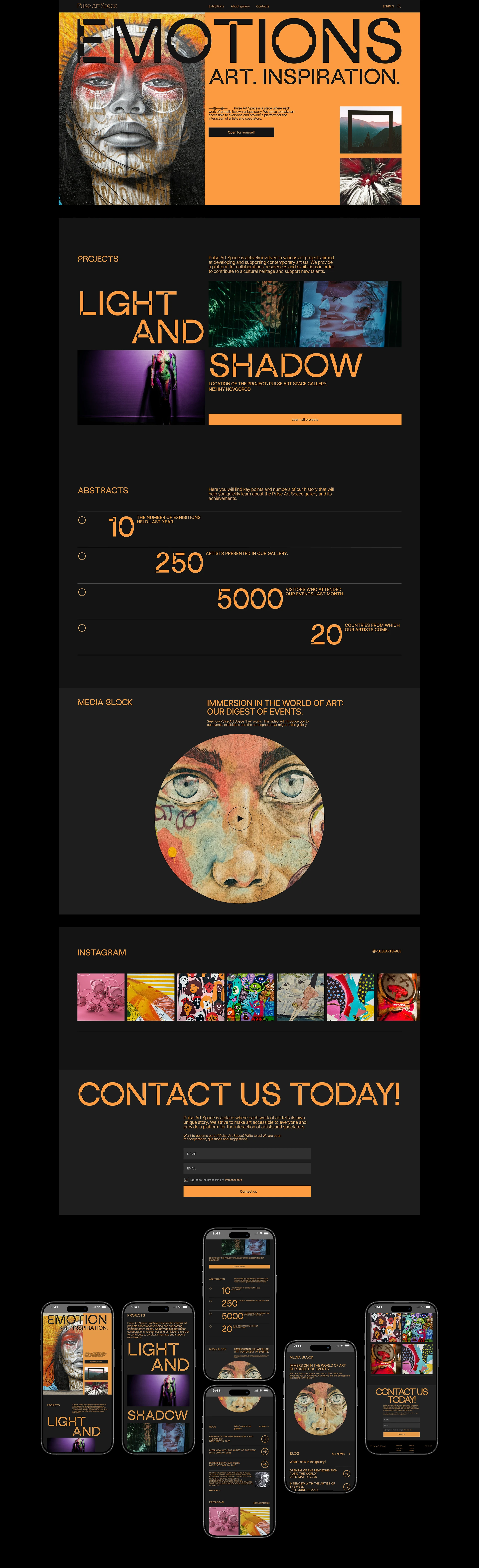 Художественная арт-диджитал галерея Pulse Art Space — Изображение №3 — Интерфейсы, Брендинг на Dprofile