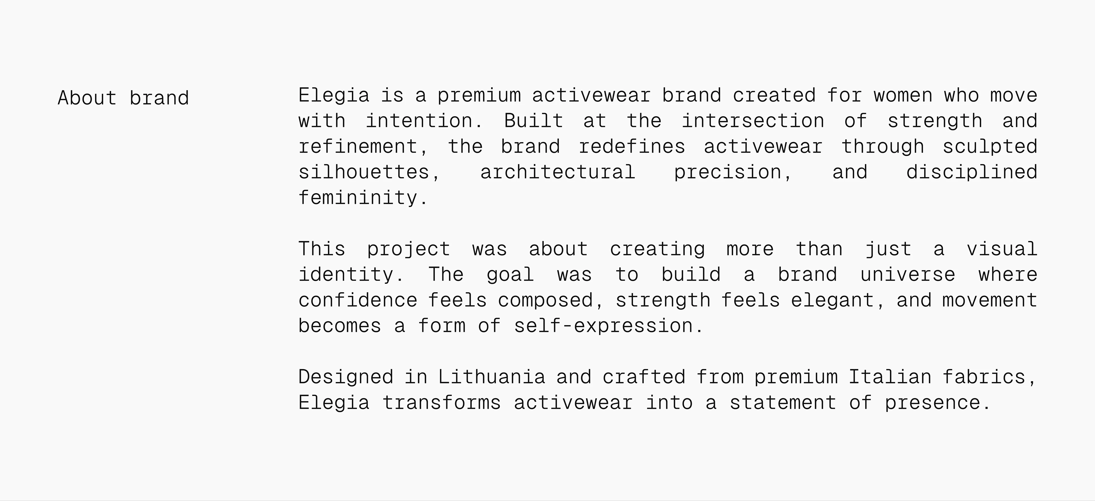 Elegia / Activewear Brand Identity — Изображение №2 — Брендинг на Dprofile