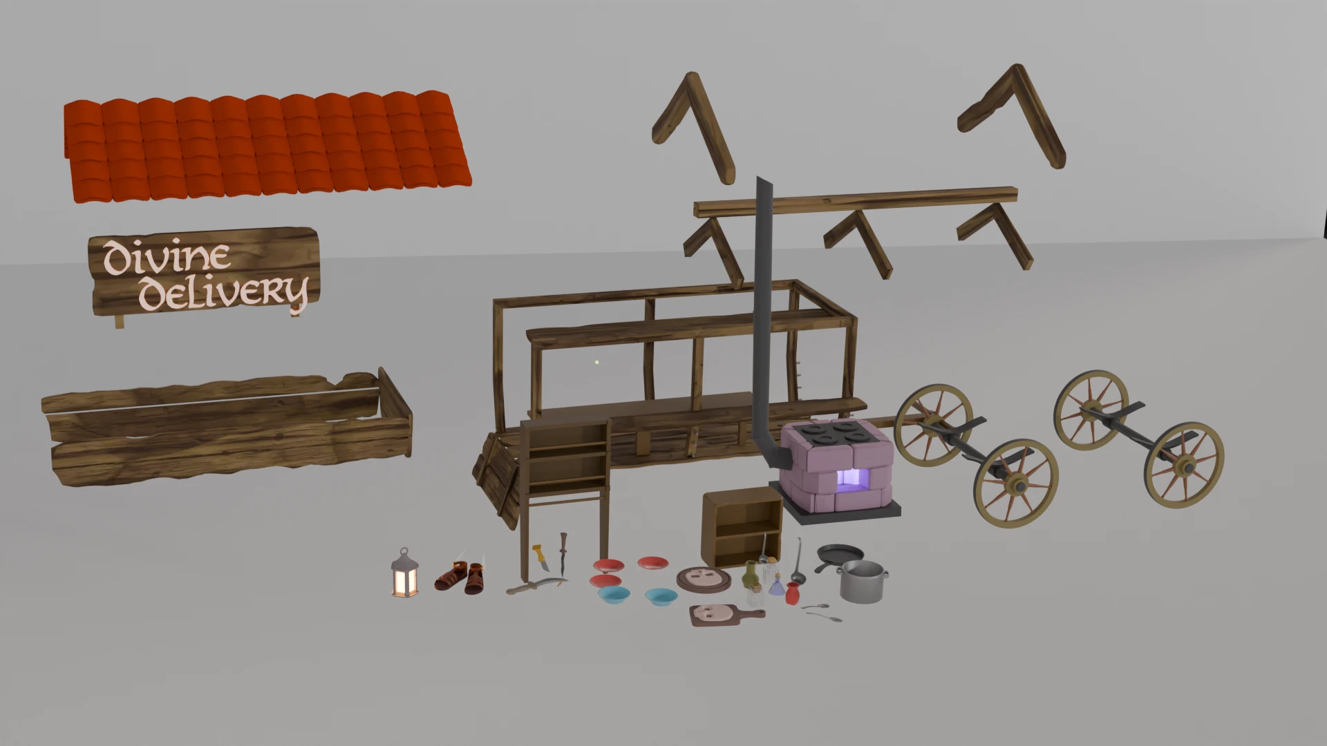 Concept of locations and game assets. — Изображение №8 — 3D на Dprofile